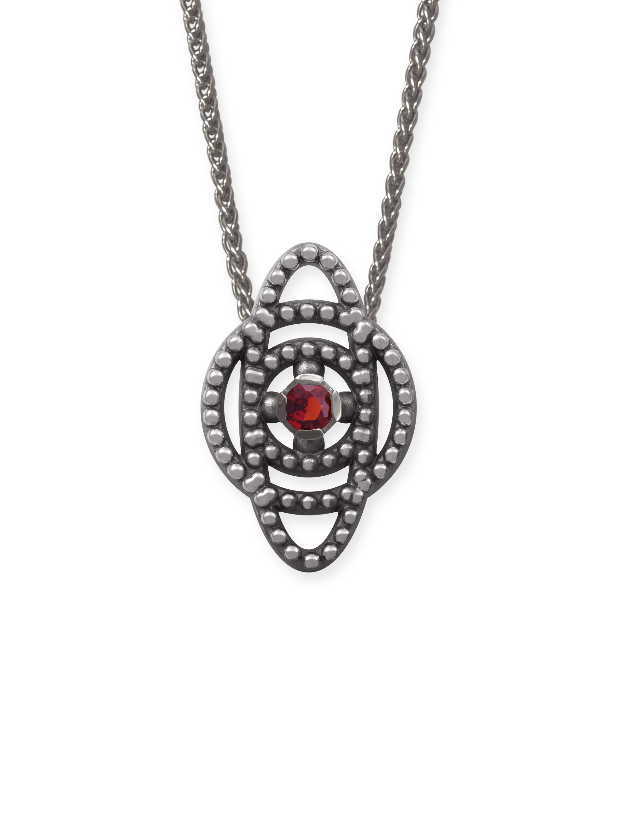 LESER Dirndlschmuck-Anhänger-925Silberoxy-Granat LESER Dirndlschmuck-Anhänger-925Silberoxy-Granat