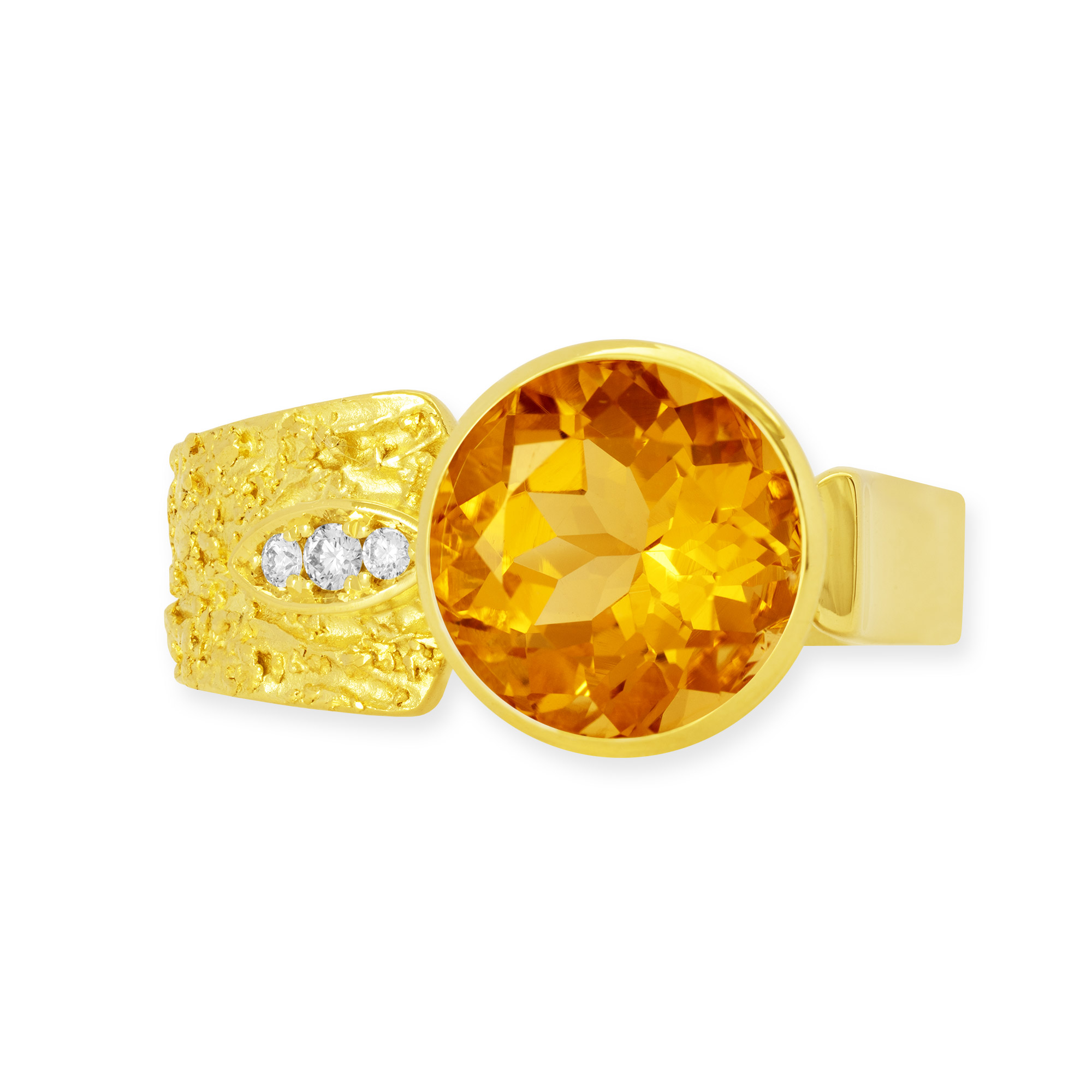 Gelbgold Ring "Albero" mit Citrin und Brillanten