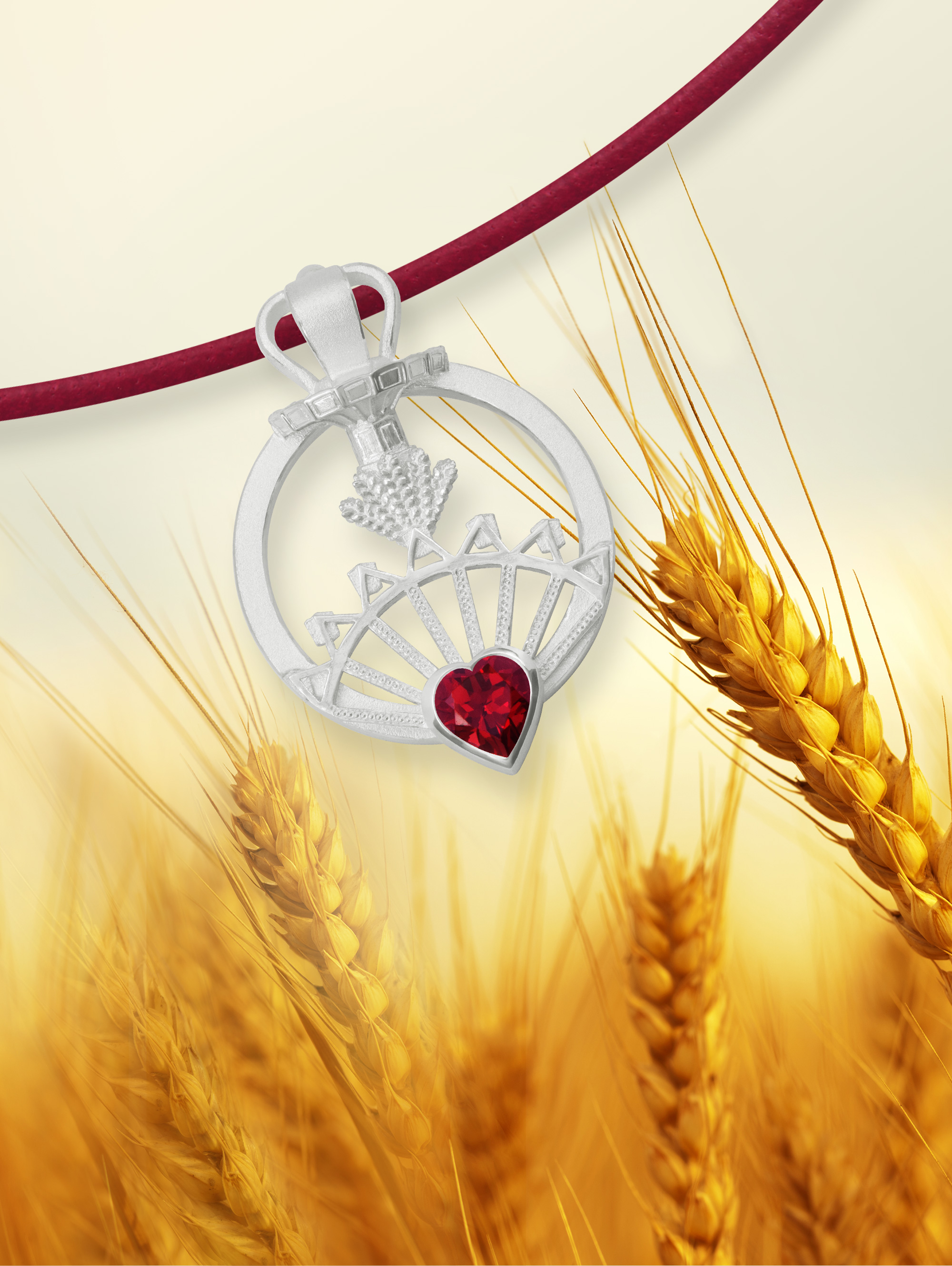 LESER Anhaenger- Stadtschmuck Straubing Volksfest Granat 925 Silber