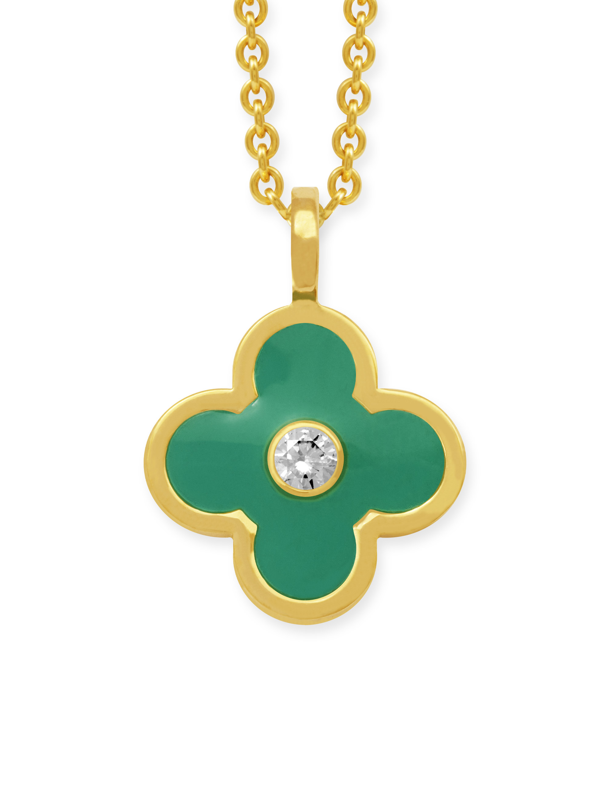Anhänger mit grüner Blume Anhänger mit grüner Blume