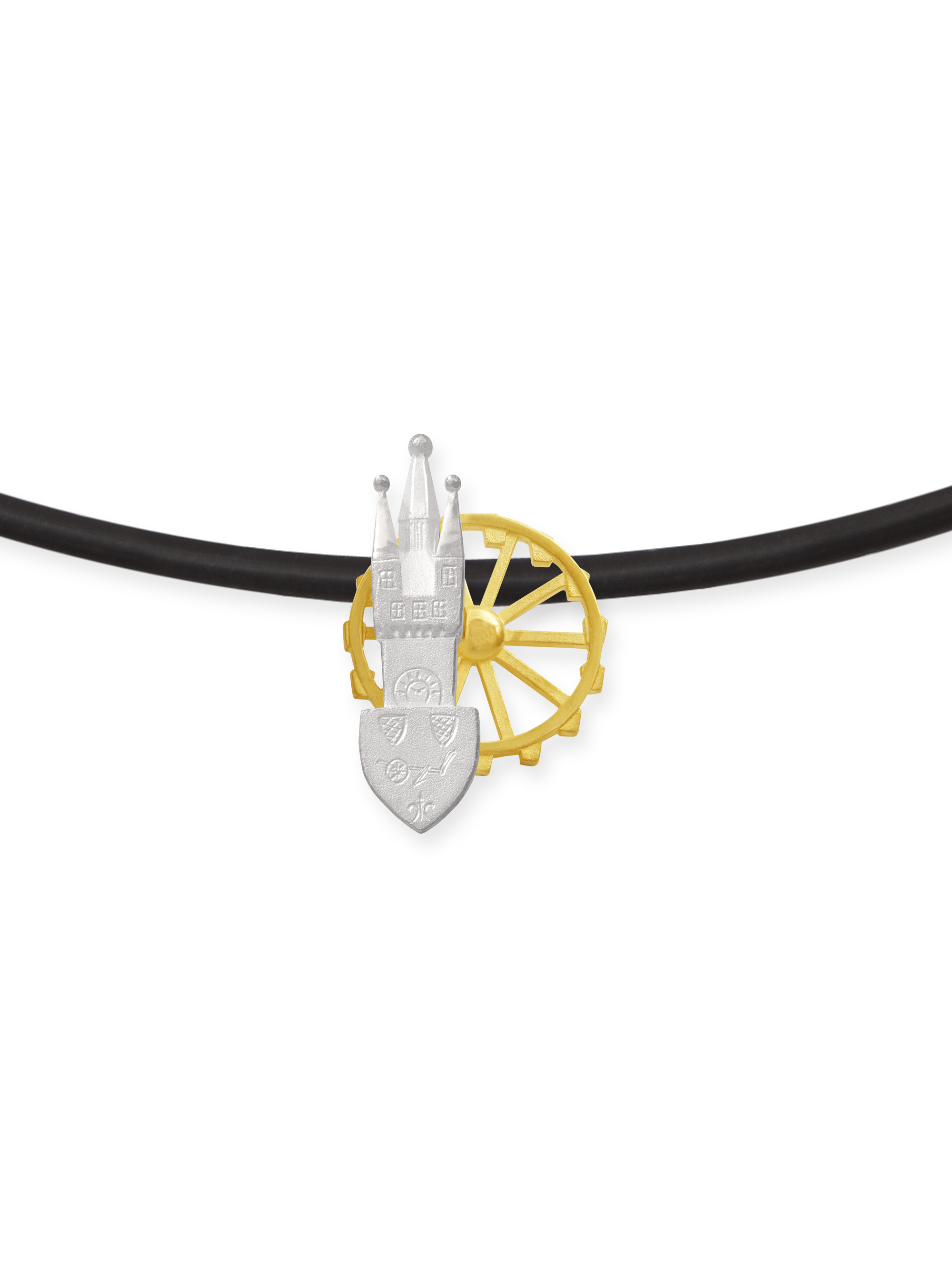 LESER Anhaenger- Stadtschmuck Riesenrad Straubing Gelbgold Silber