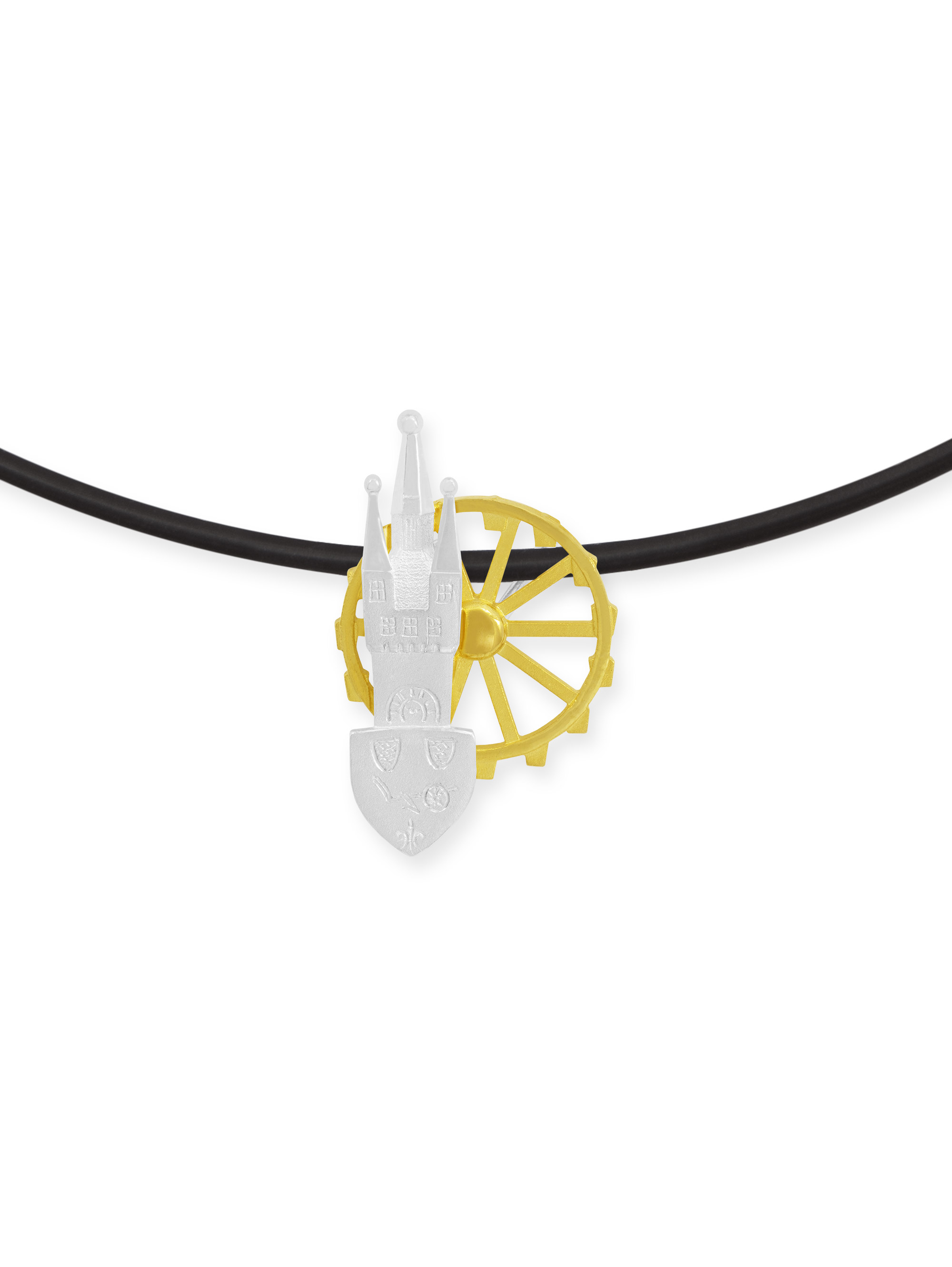 LESER Anhaenger- Stadtschmuck Riesenrad Straubing Gelbgold Silber