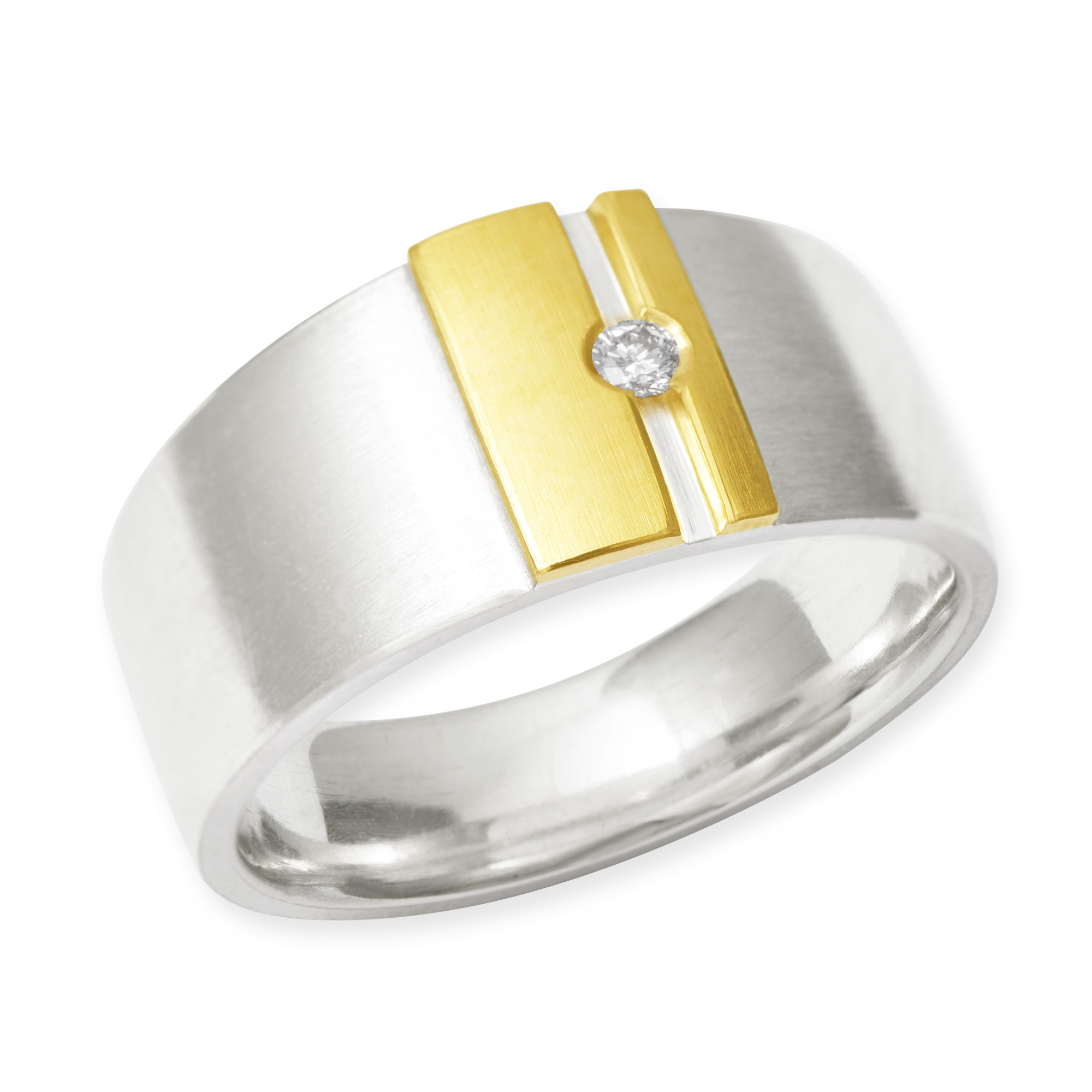 LESER Ring-925 SIlber  750 Gelbgold