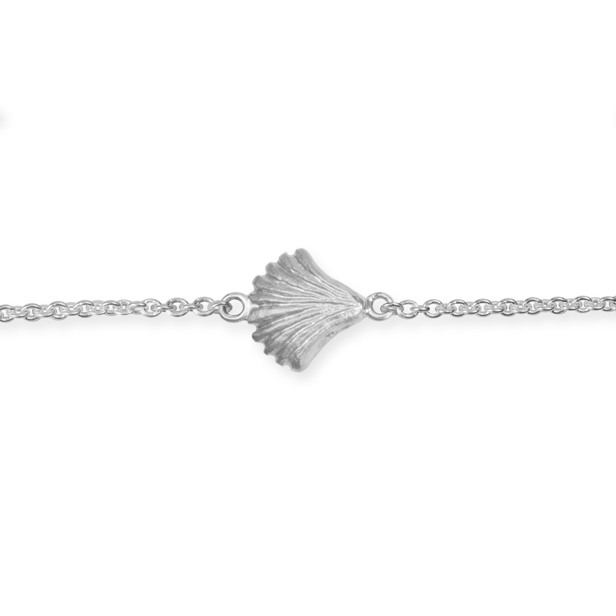 LESER Sonne Mond Strand-Muschel-Armband-750 Weissgold