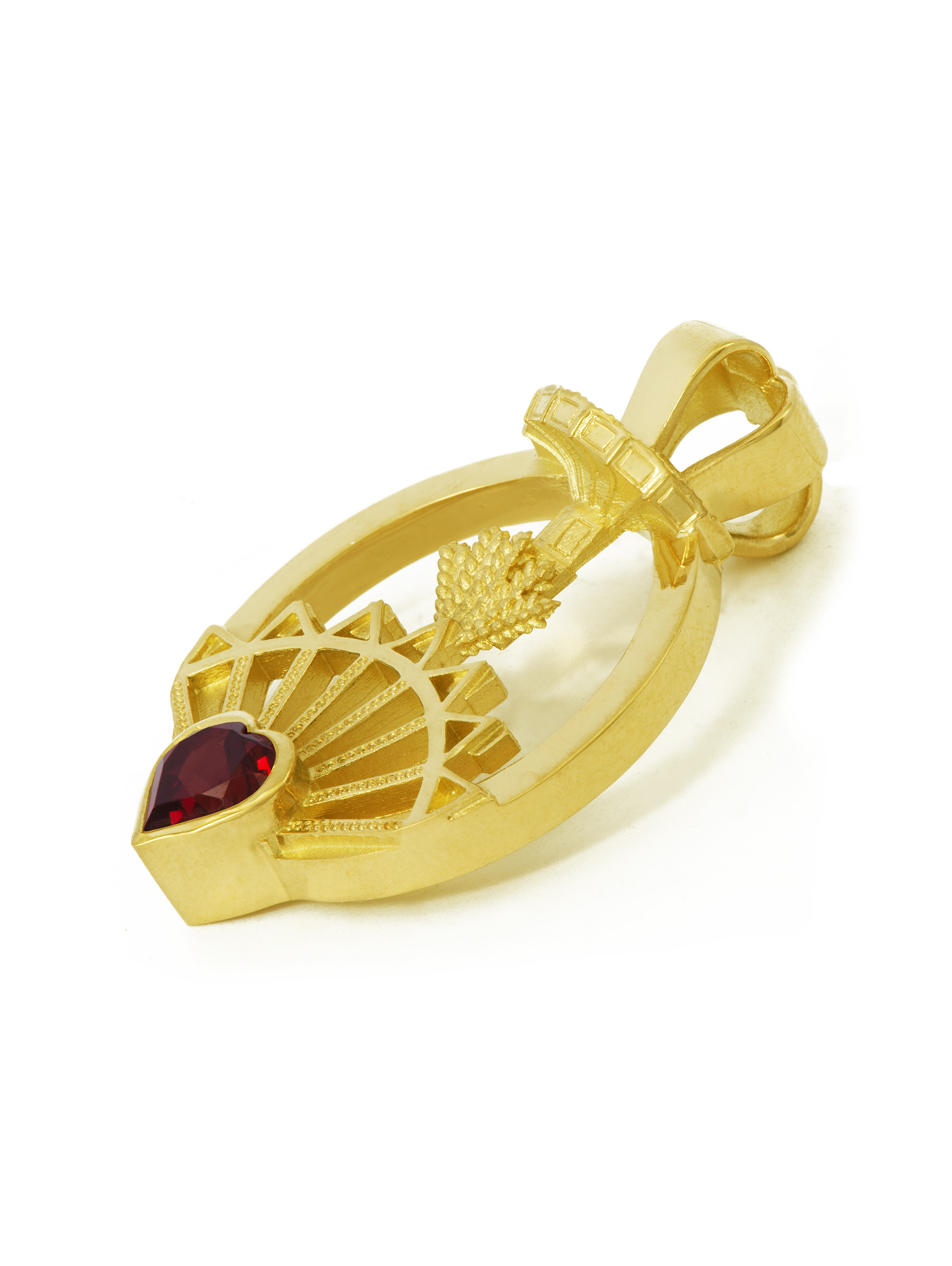 LESER Anhaenger- Stadtschmuck Straubing Volksfest Granat 750 Gelbgold LESER Anhaenger- Stadtschmuck Straubing Volksfest Granat 750 Gelbgold