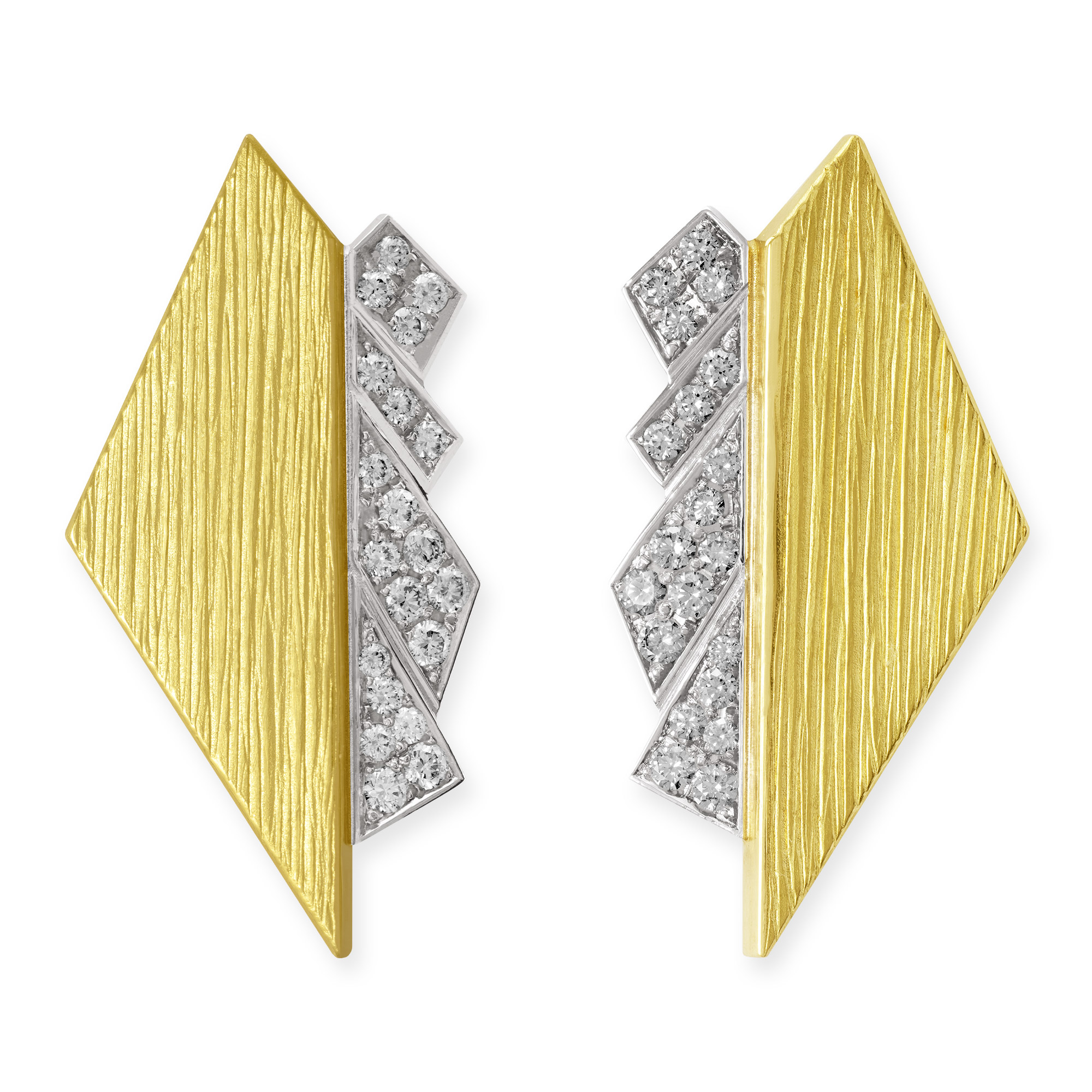 LESER Ohrstecker-Zackzack-Gelbgold-Weissgold-Brillanten-122570 LESER Ohrstecker-Zackzack-Gelbgold-Weissgold-Brillanten-122570