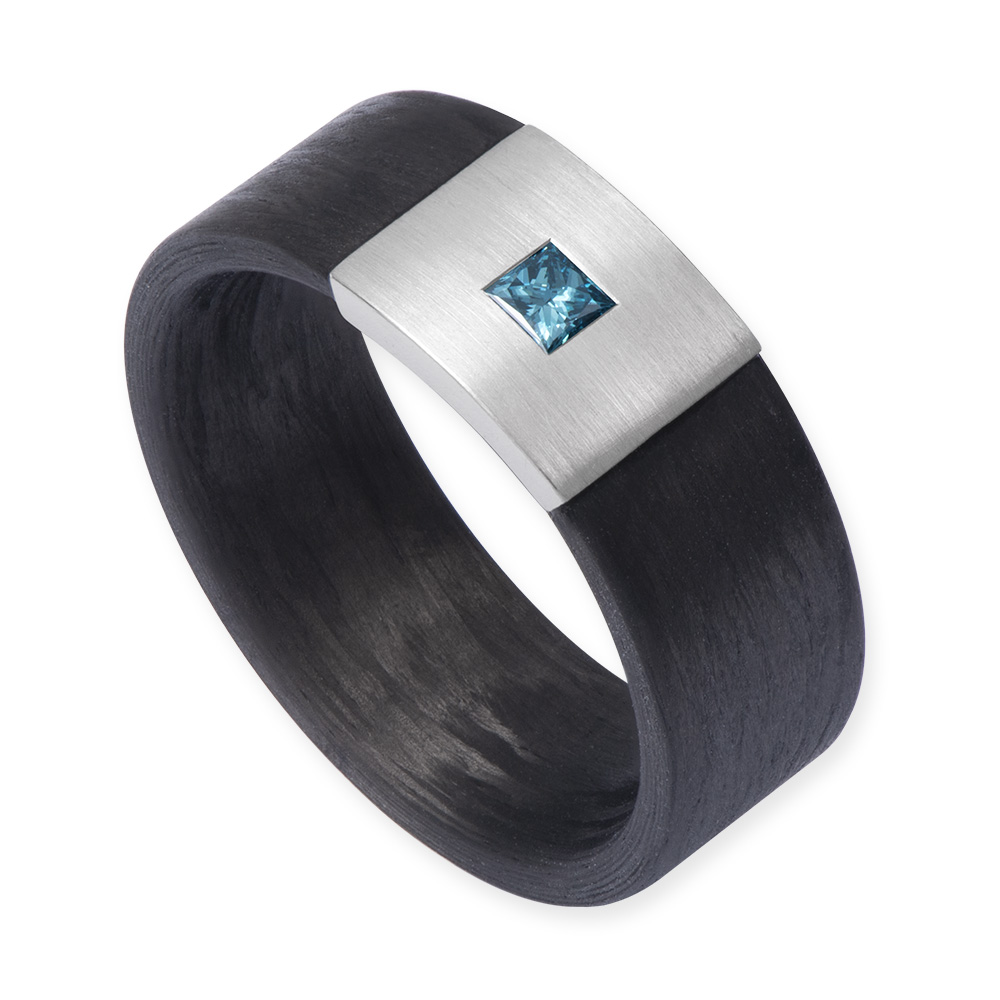 LESER Ring- Carbon Blaue Diamant