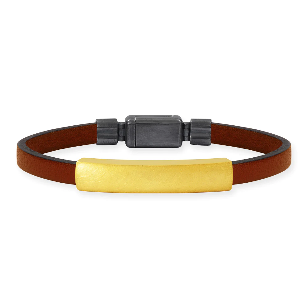 LESER Armband- Lederband 750 Gelbgold