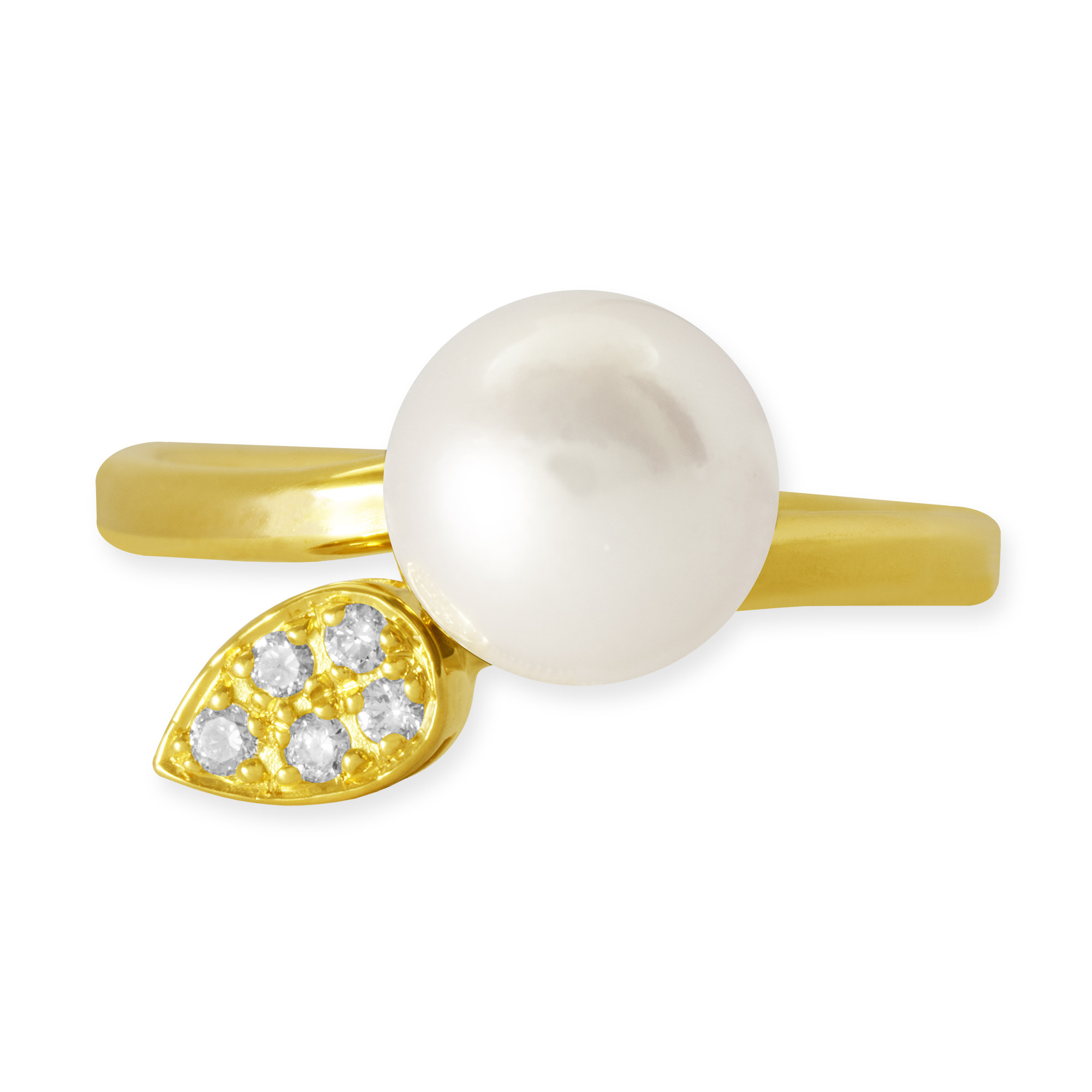 LESER Ring-750 Gelbgold-Brillanten-Perle-122828