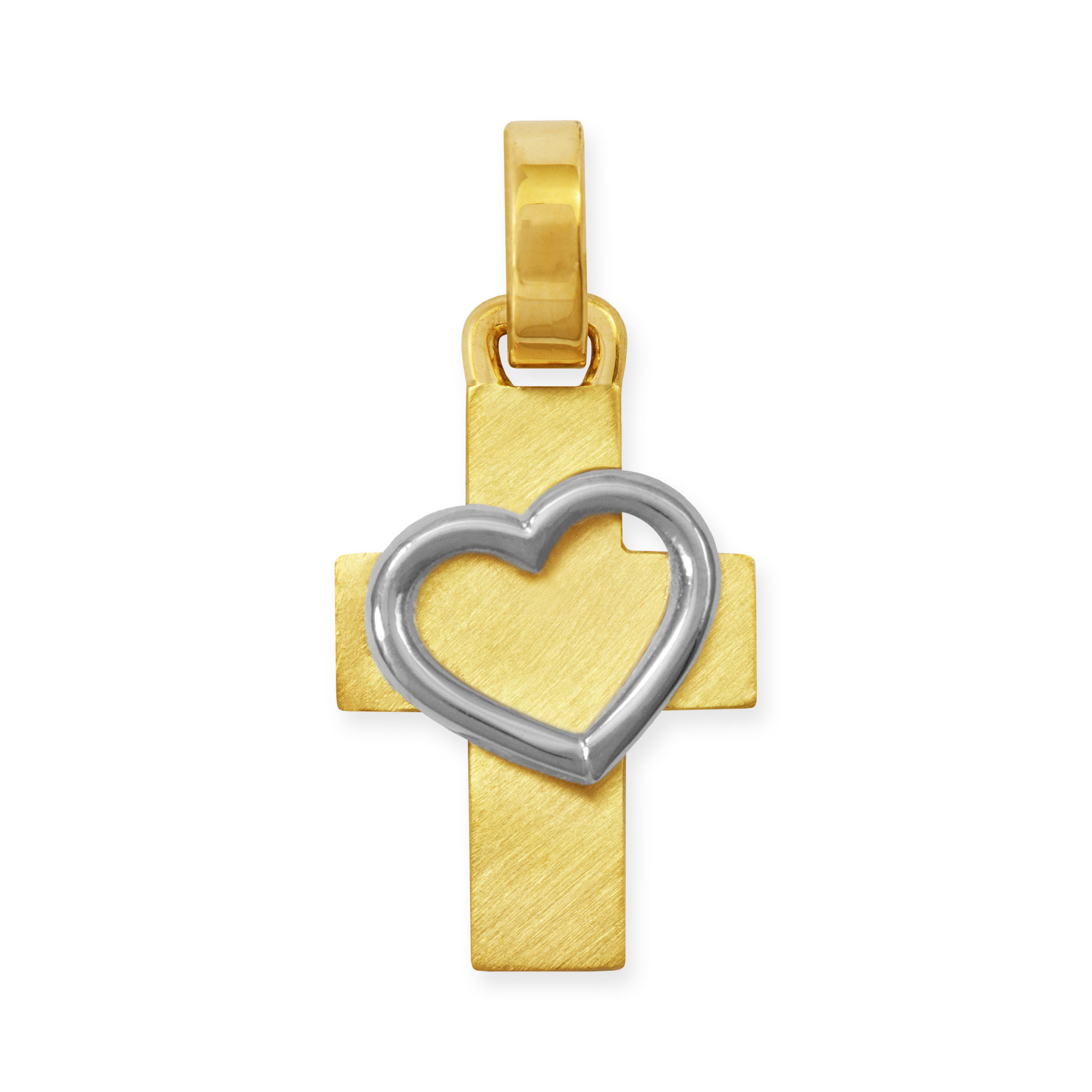 LESER Anhaenger- Kreuze Herz 750GG-750WG LESER Anhaenger- Kreuze Herz 750GG-750WG