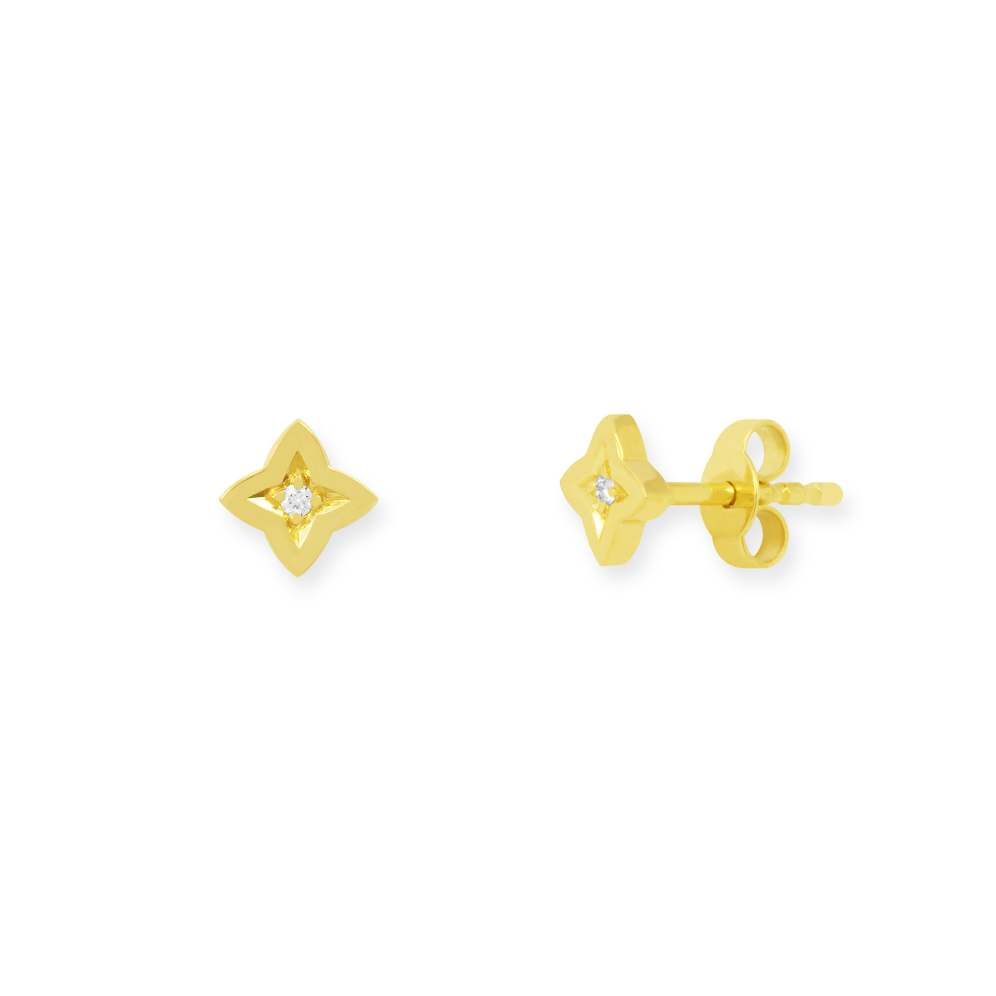 Stern-Ohrstecker aus Gelbgold mit Brillanten von Kollektion JungerLuxus