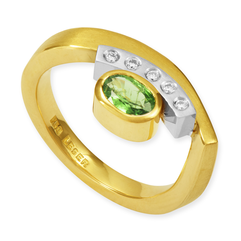 LESER Ring-Tsavolith 750 Gelbgold
