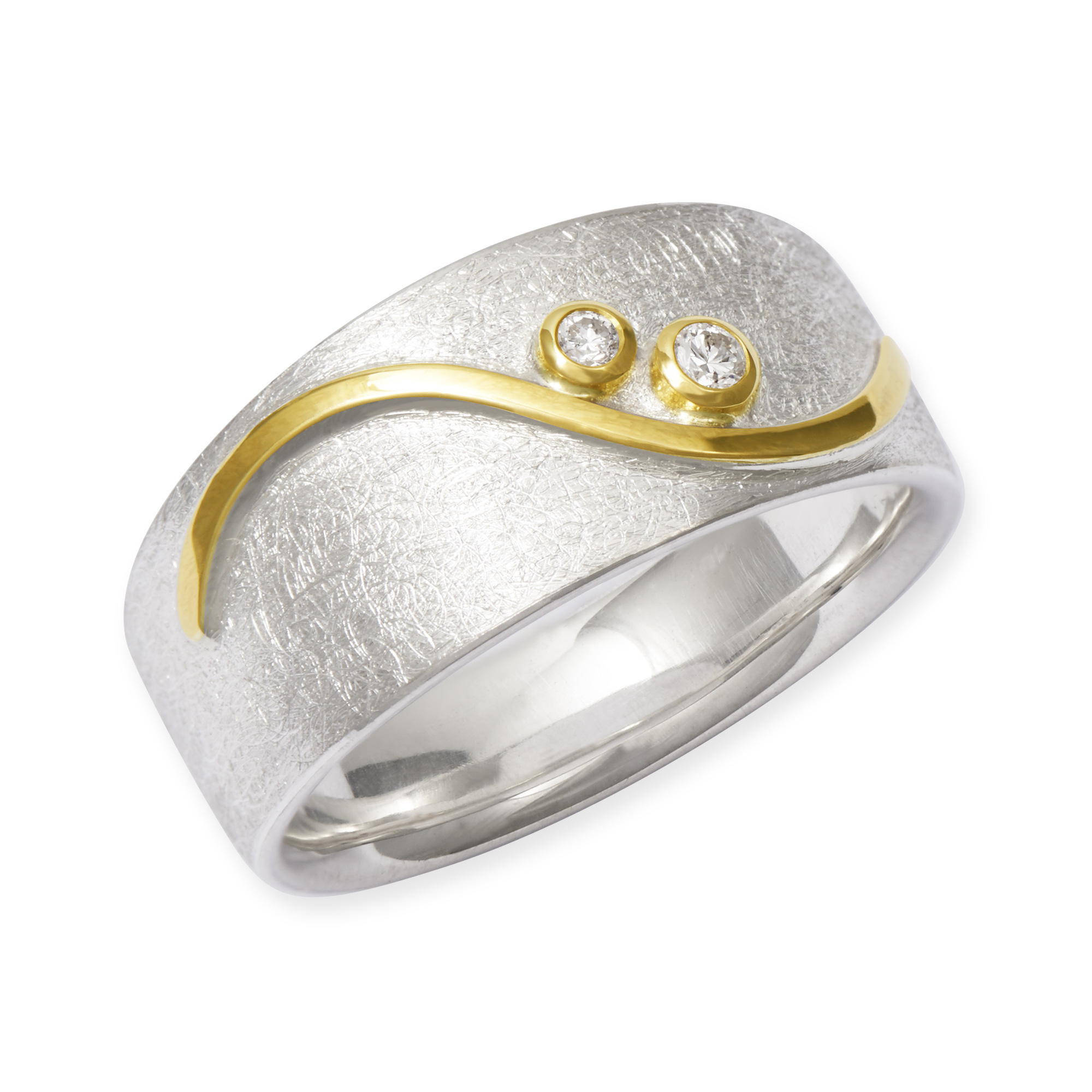 LESER Ring- 925 SIlber 900 Gelbgold