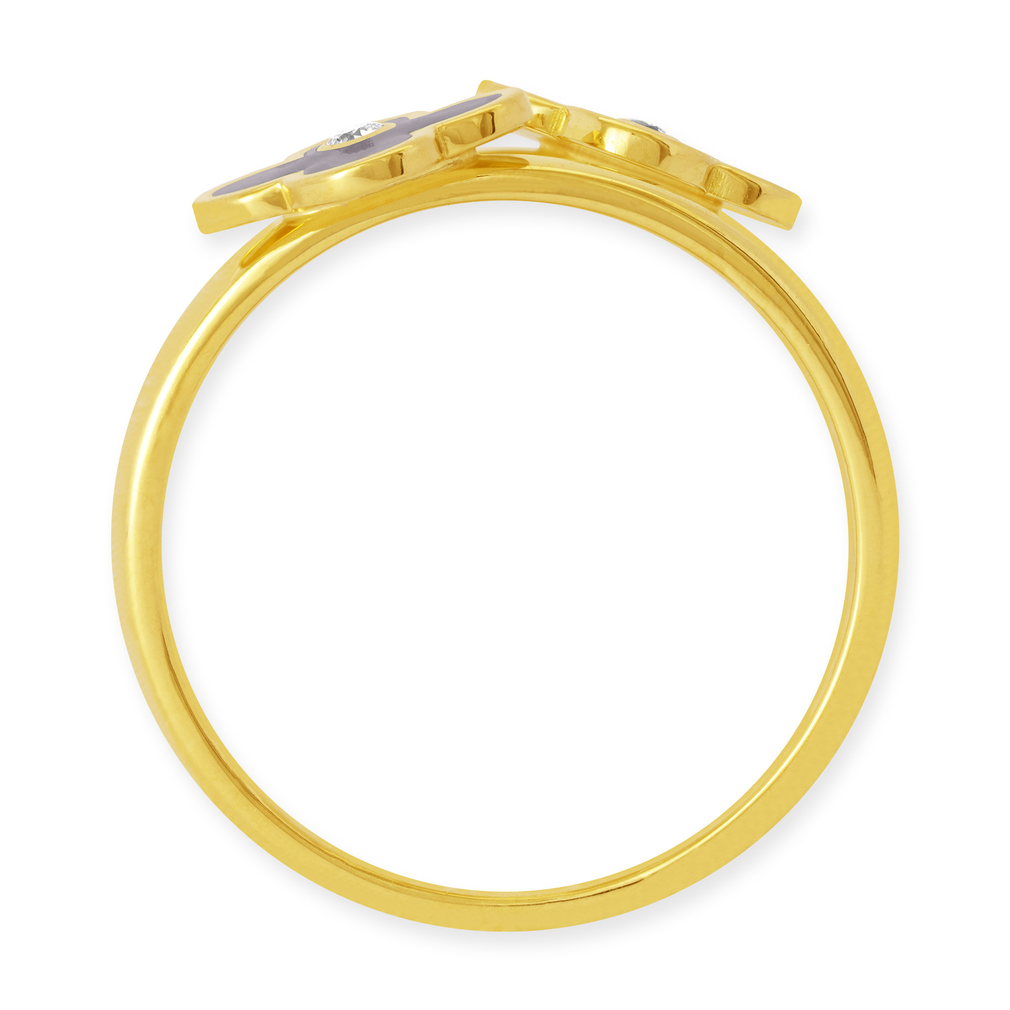 Ring mit zwei taupen Blumen