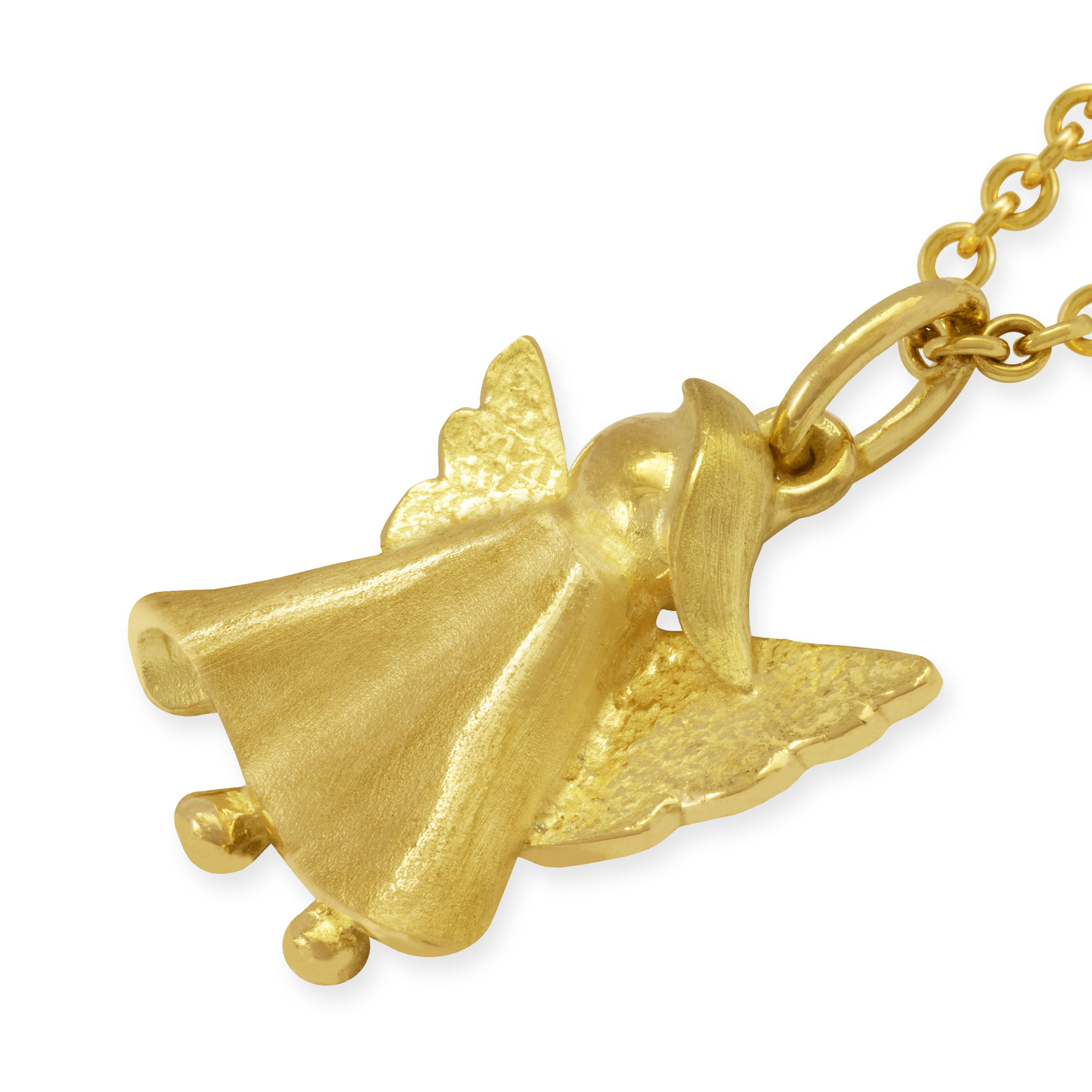 Schtzengel-Anhänger aus Gelbgold groß