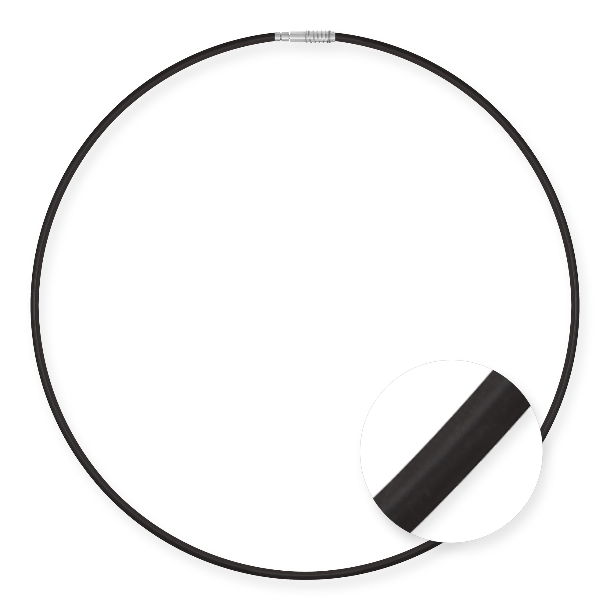 LESER Silikonreif schwarz 2,0 mm mit Edelstahl Steckverschluss