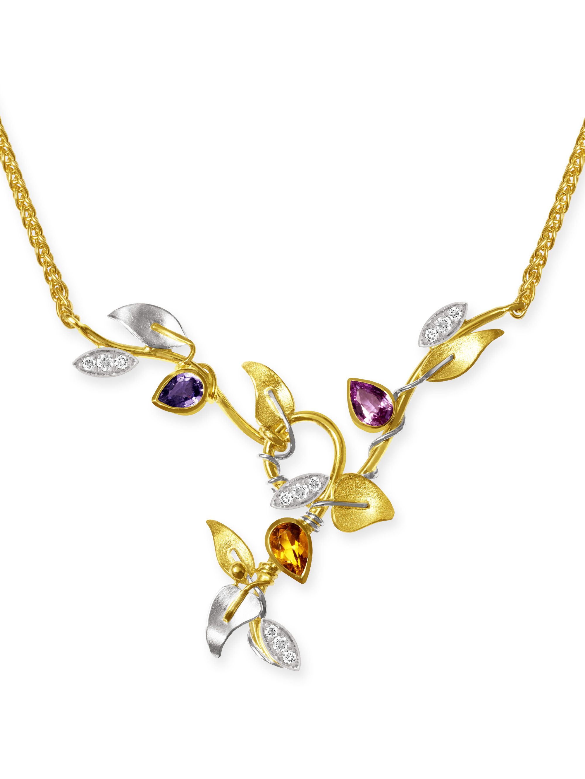 LESER Collier-Poesie-750Gelbgold-759Weissgold-Saphir-Citrin-122105 LESER Collier-Poesie-750Gelbgold-759Weissgold-Saphir-Citrin-122105