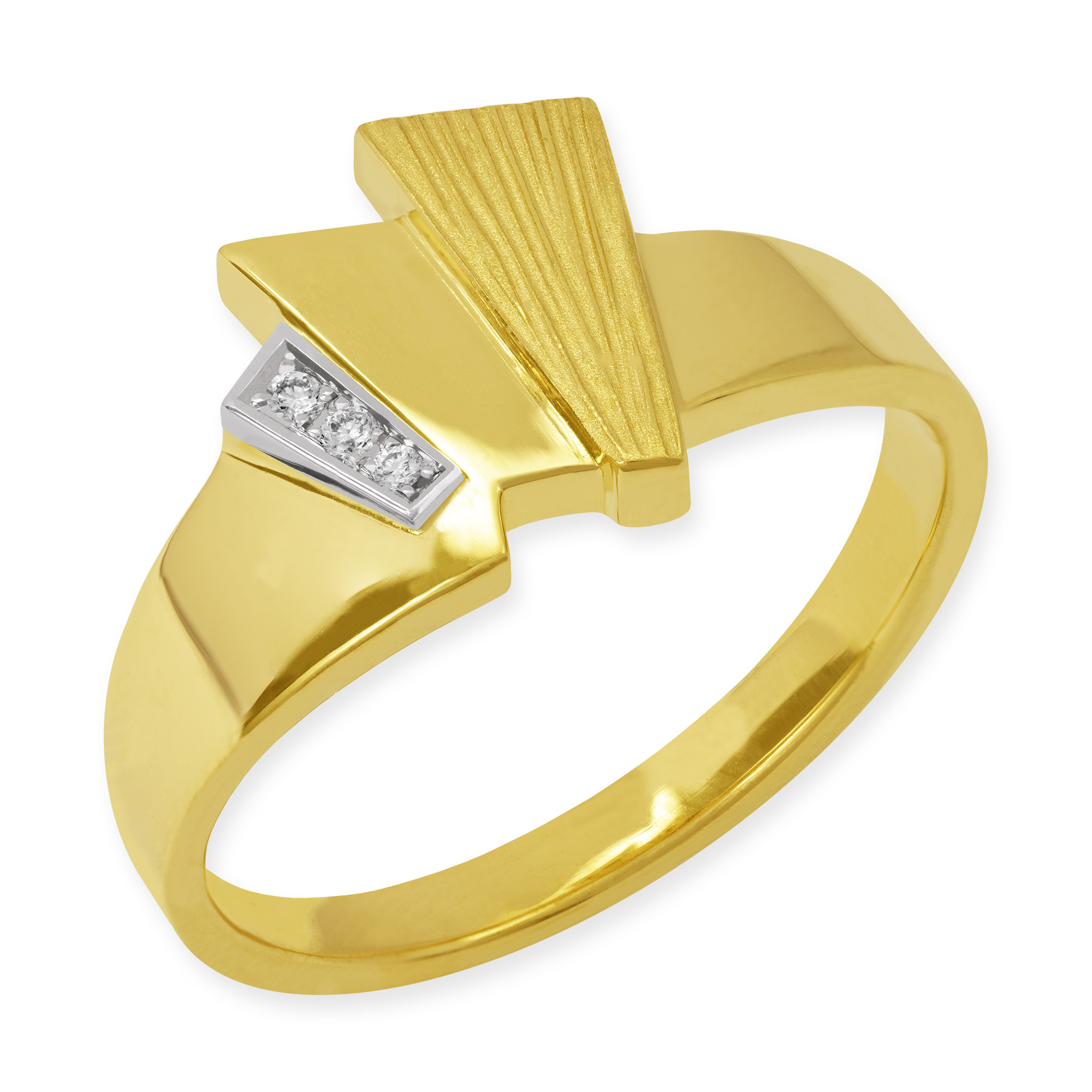 LESER Ring-Zackzack-Gelbgold-Weissgold-Brillanten-122783