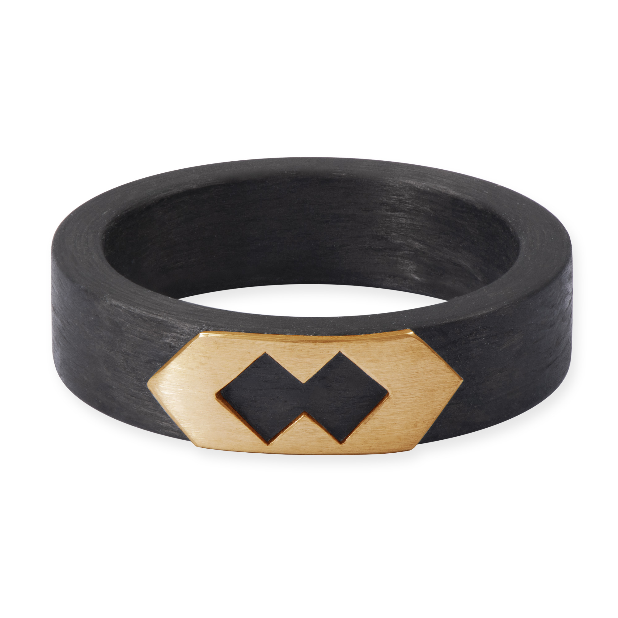 LESER Ring-Carbon Raute Mannerschmuck 750 Rotgold