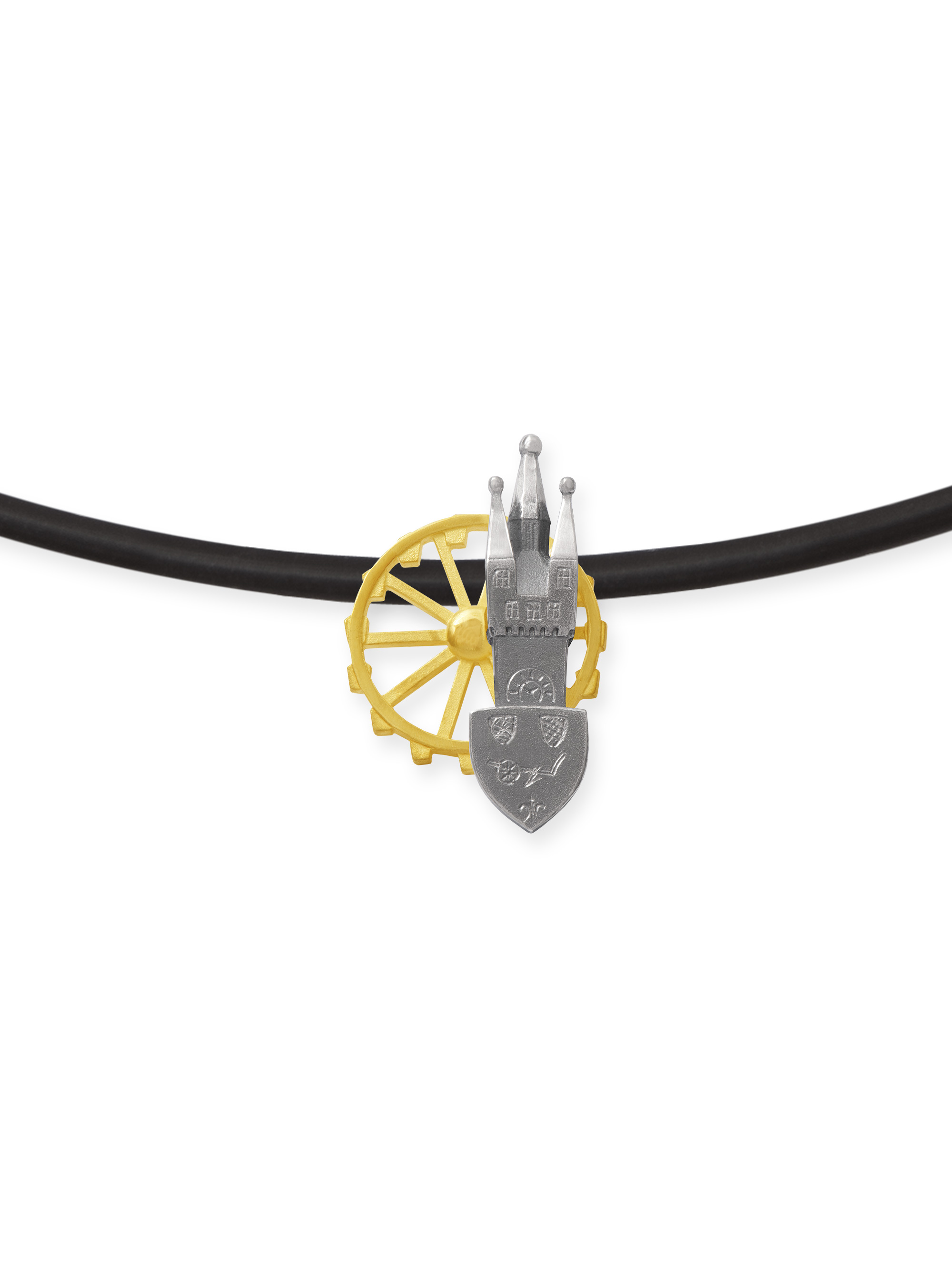 LESER Anhaenger- Stadtschmuck Riesenrad Straubing Gelbgold Silber