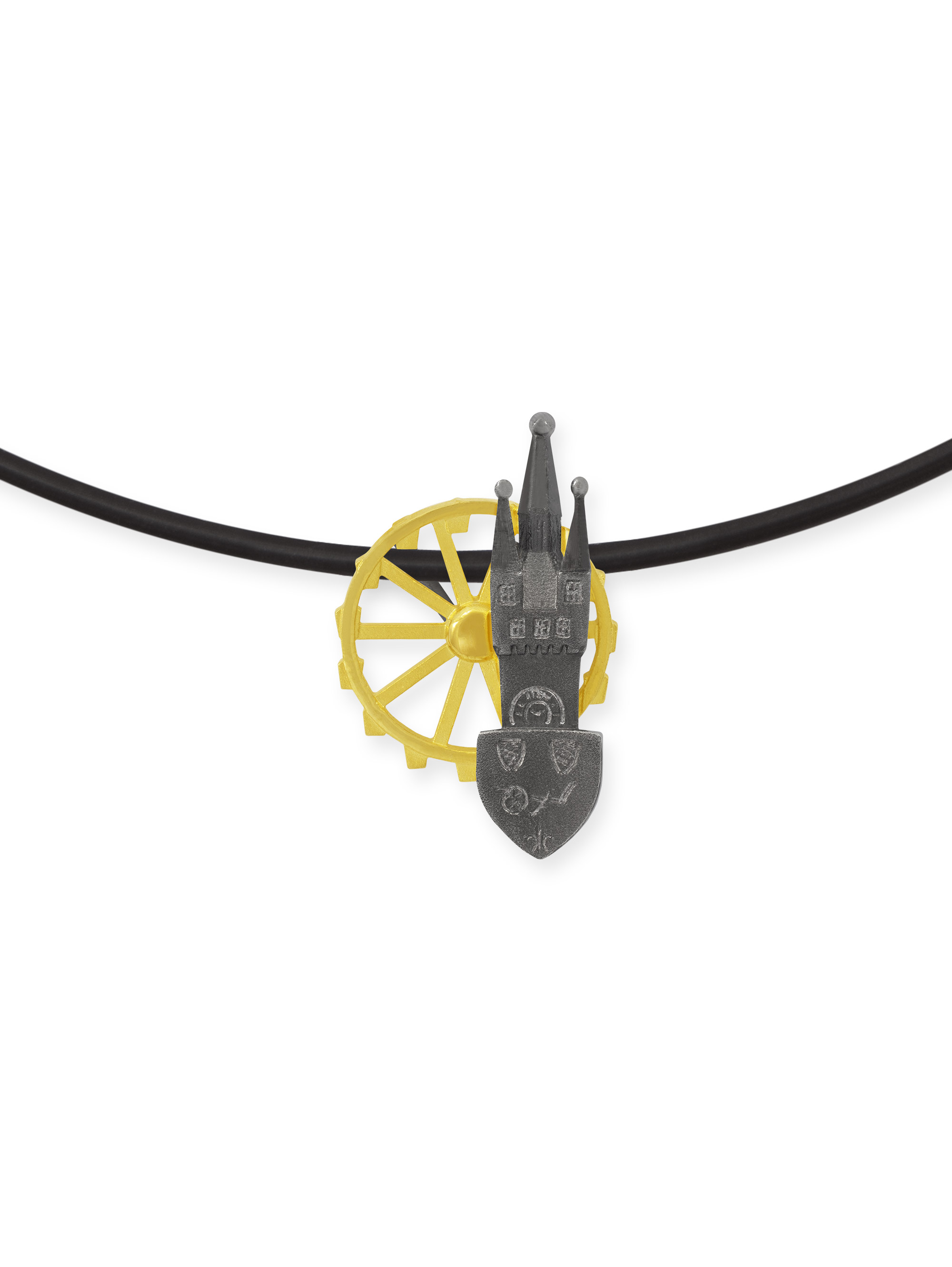 LESER Anhaenger- Stadtschmuck Riesenrad Straubing Gelbgold Silber