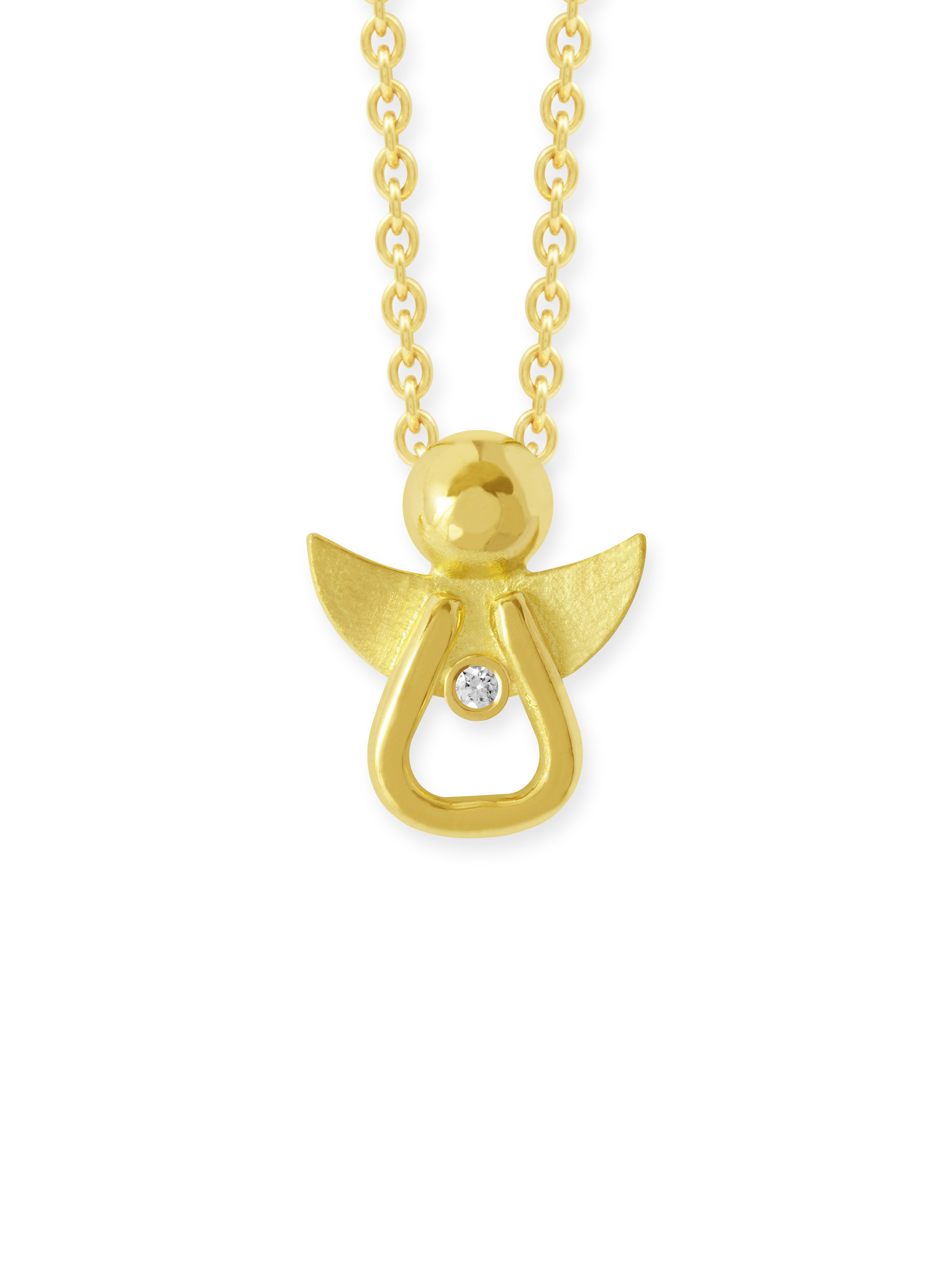 LESER Anhaenger-Engel 750 Gelbgold Brillant