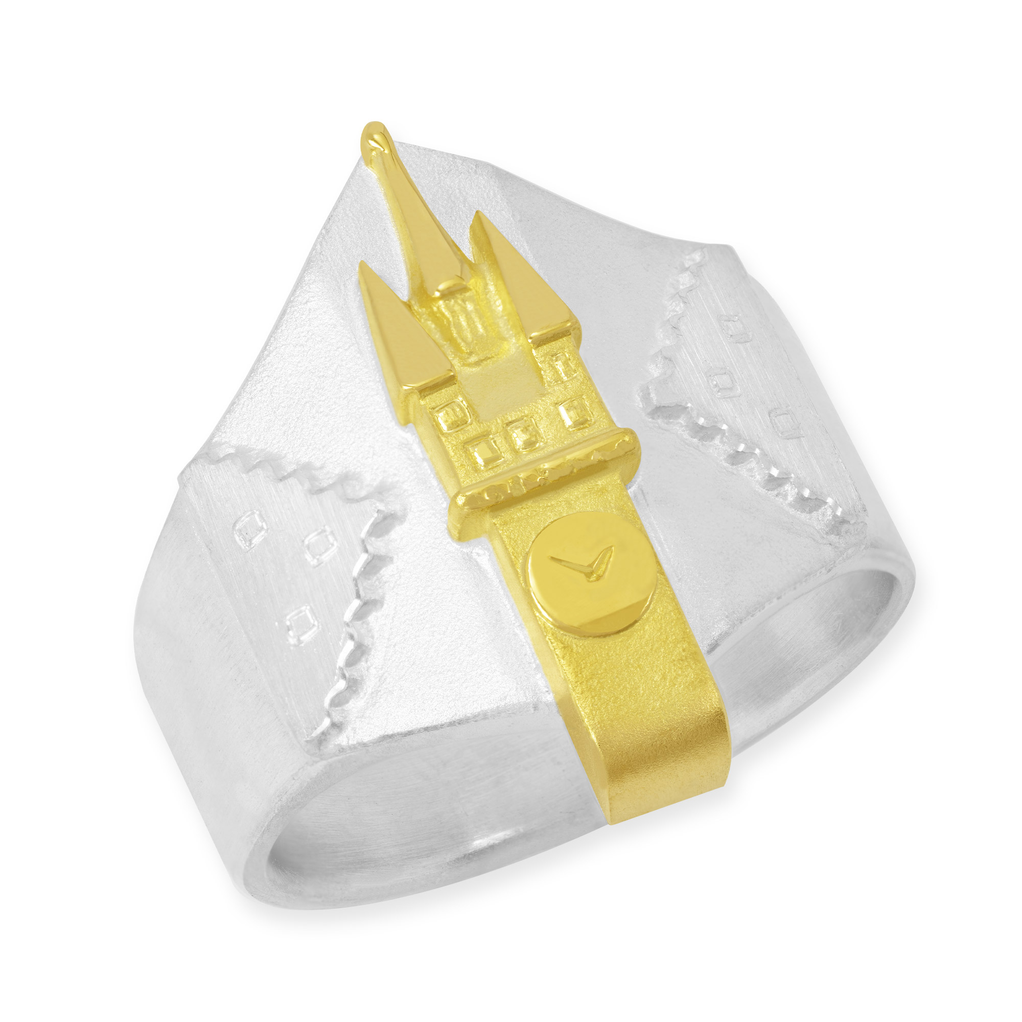 LESER Ring- Stadtturm Gelbgold Silber