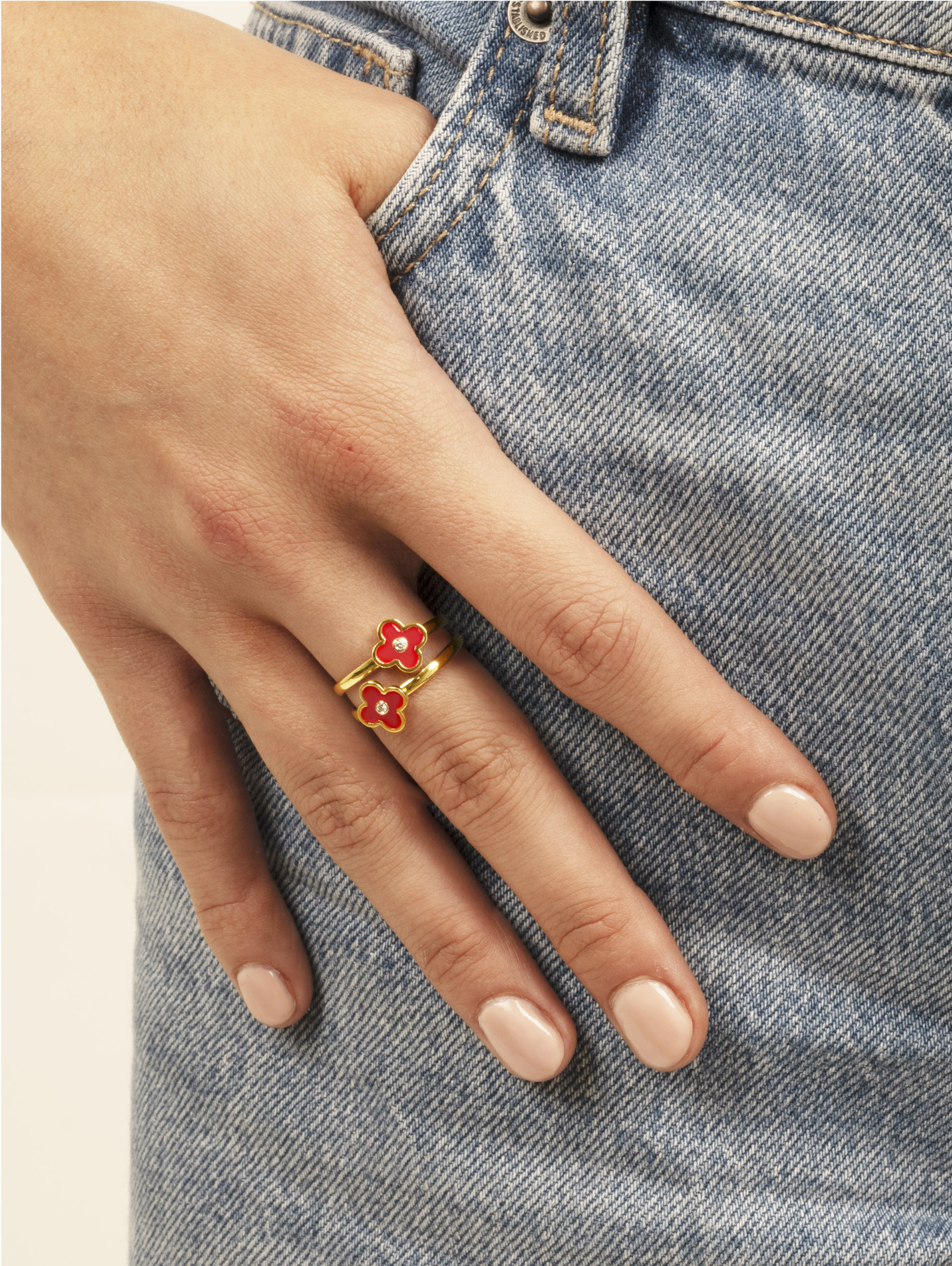 LESER Modelbild- Ring "Fleur" Rot
