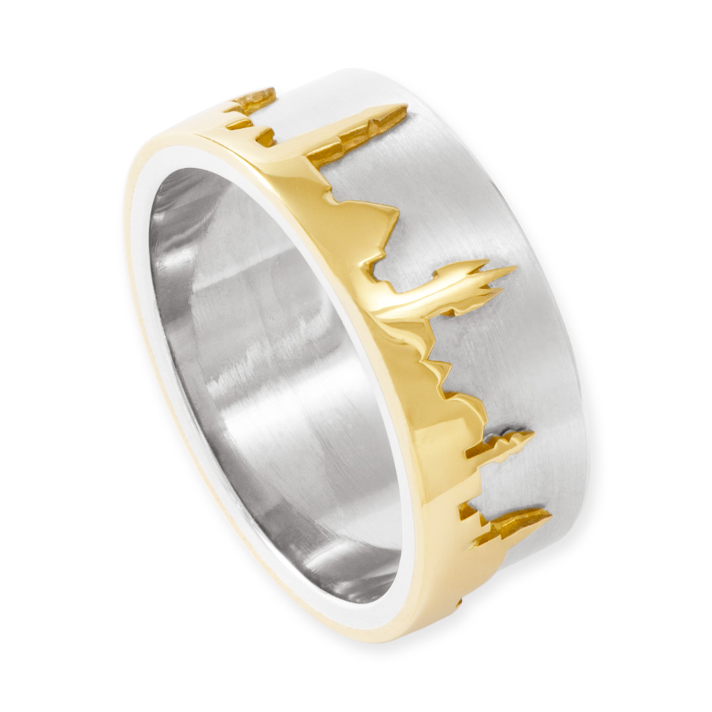 LESER Ring- Stadtsilhouette Silber Gelbgold