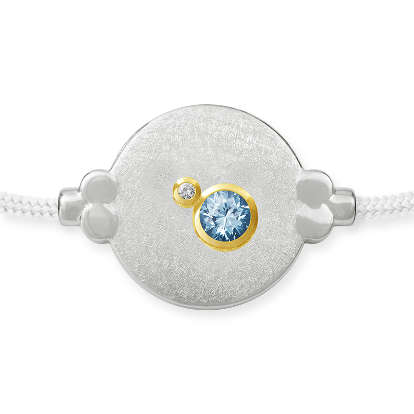 LESER Armband- 925 Silber Aquamarin