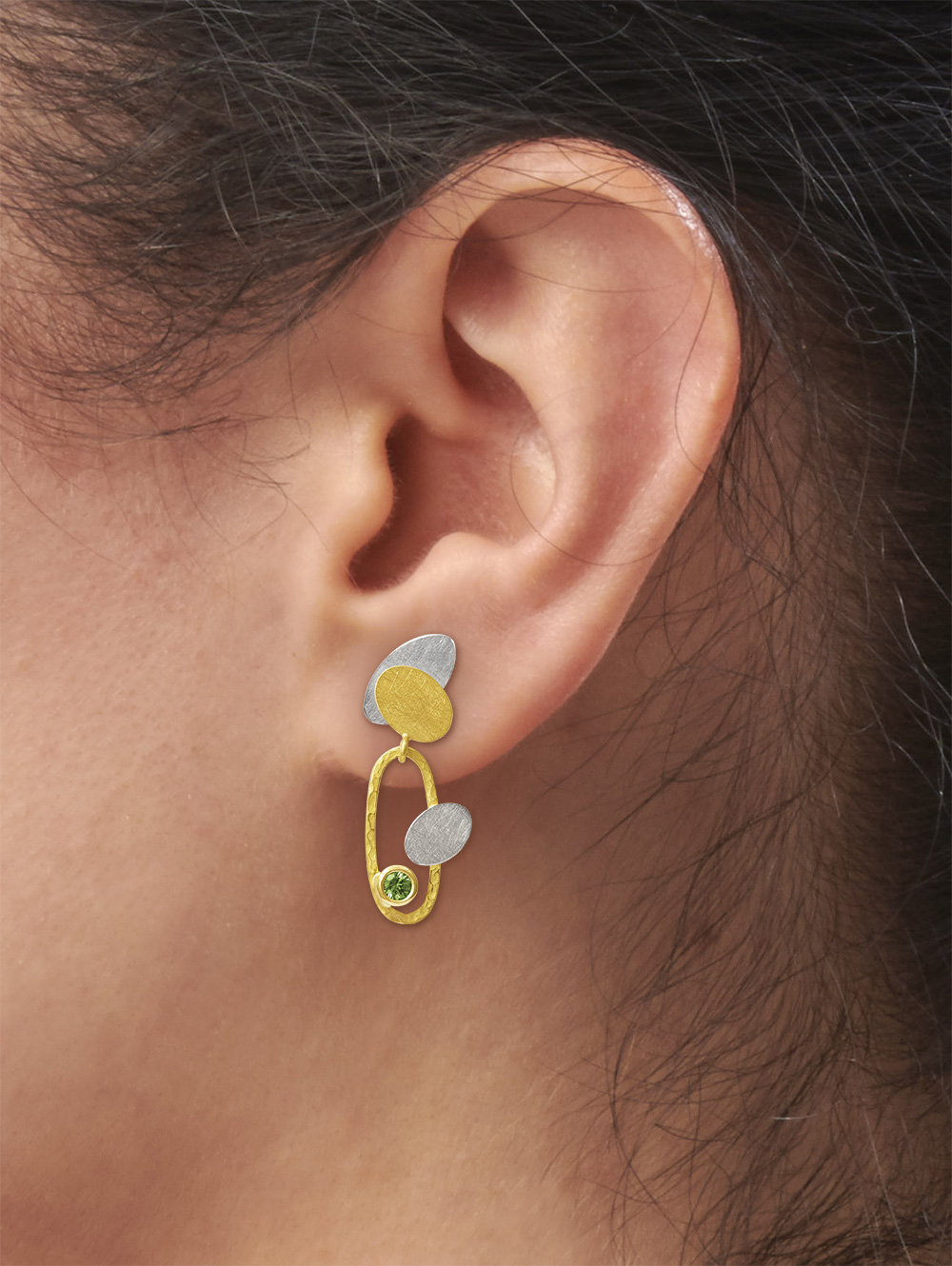 Ohrringe Bicolor mit Steinen
