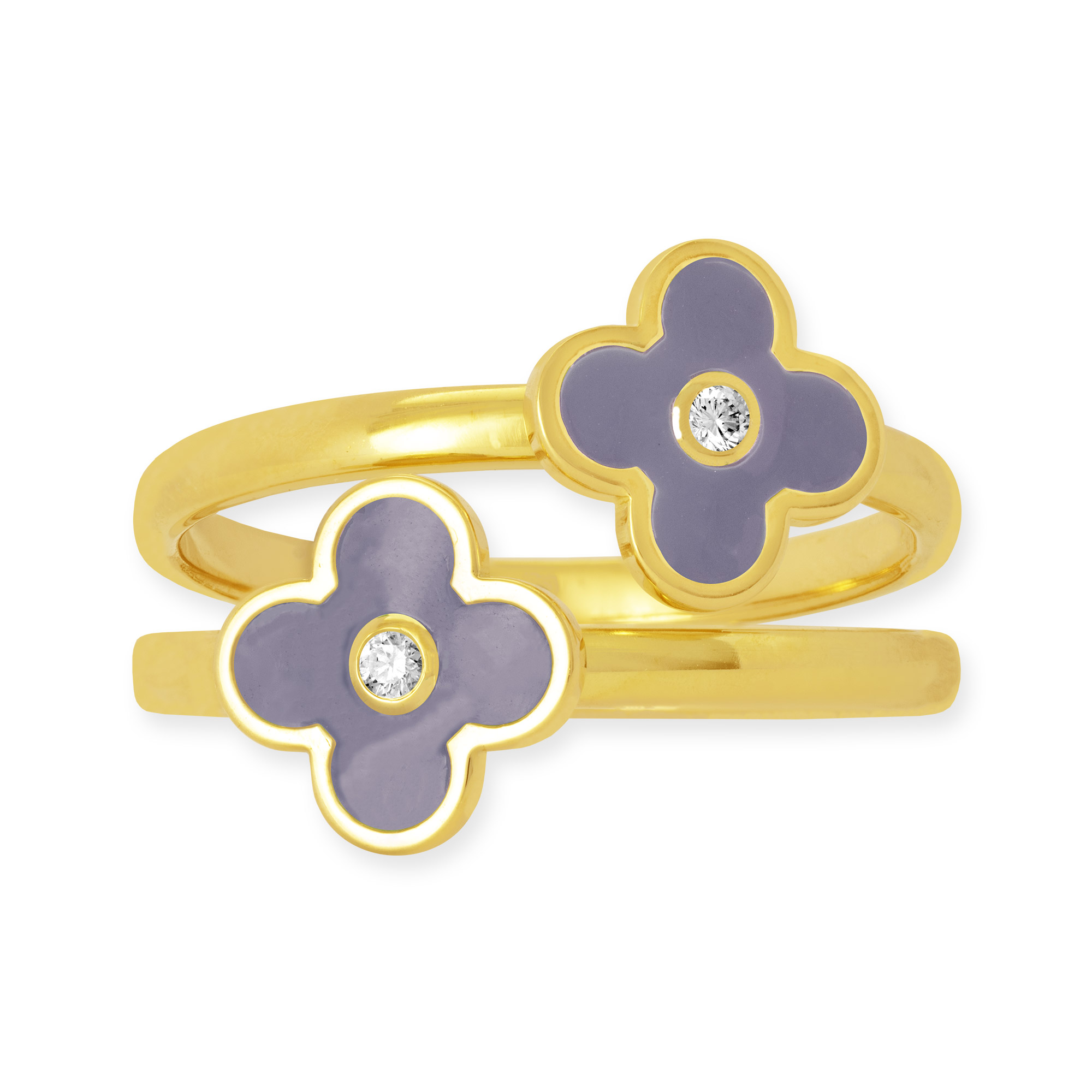 Ring mit zwei taupen Blumen