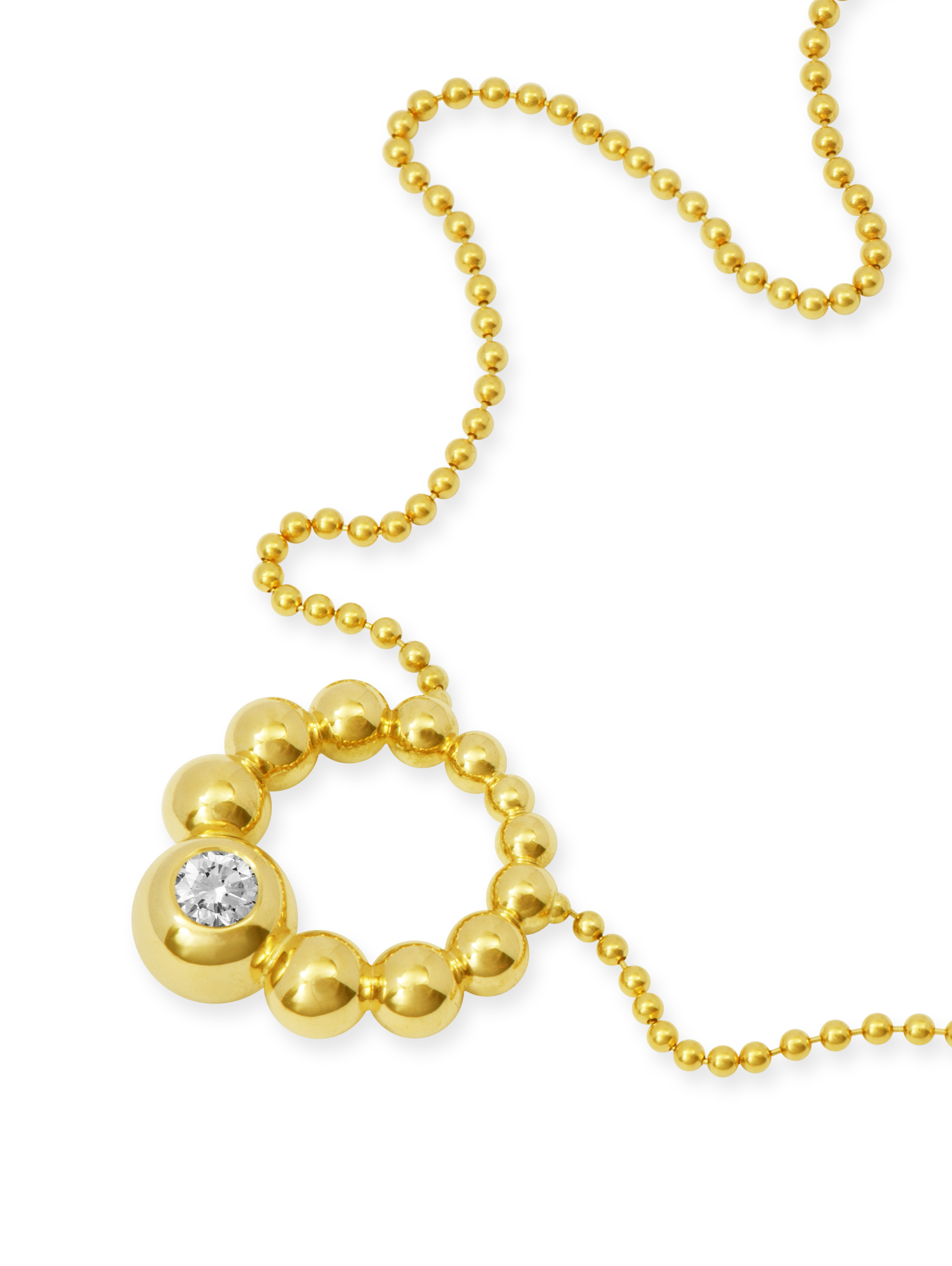 Leser Kugel-Collier-750 Gelbgold