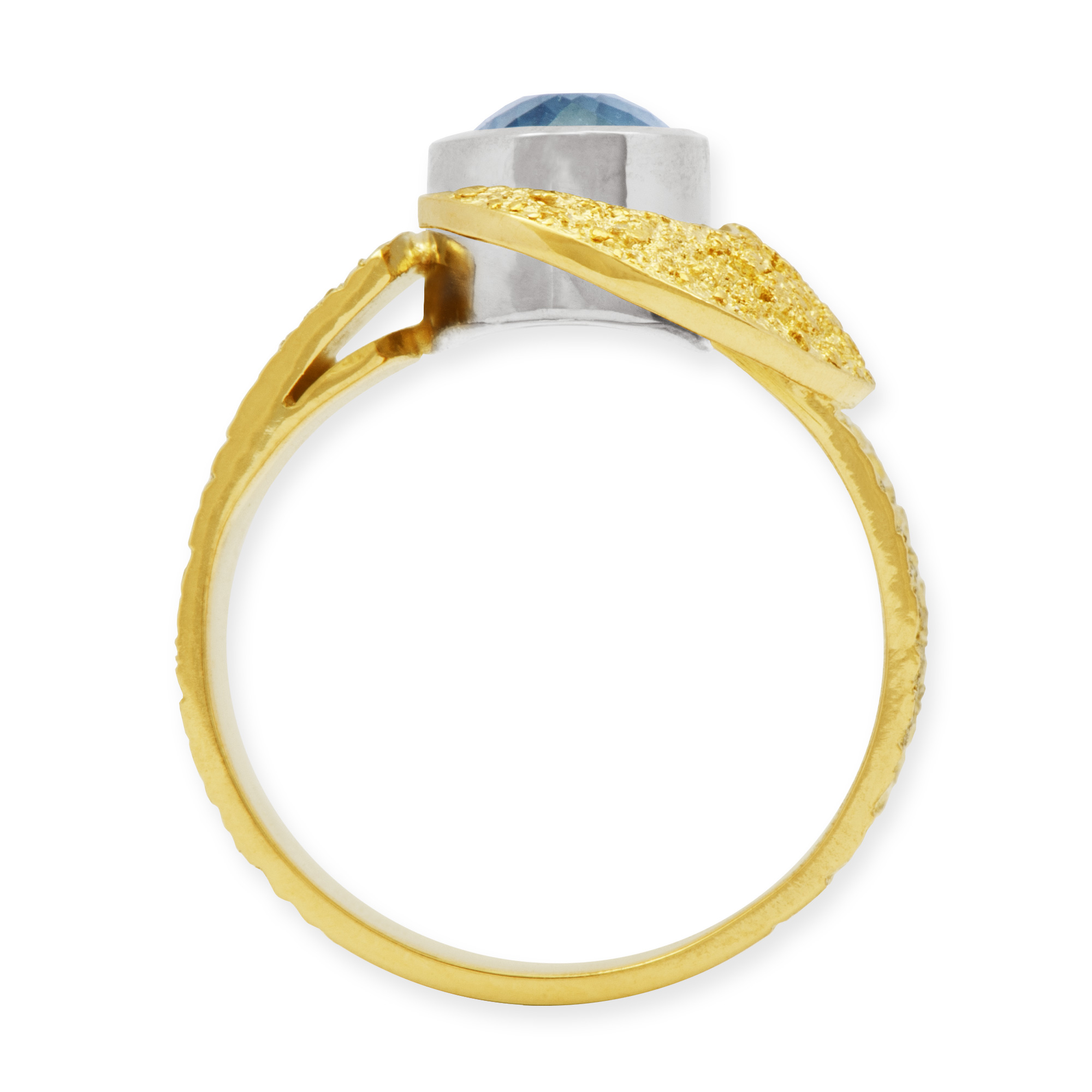 LESER Ring-Unikat Aquamarin Seerose 750 Gelbgold