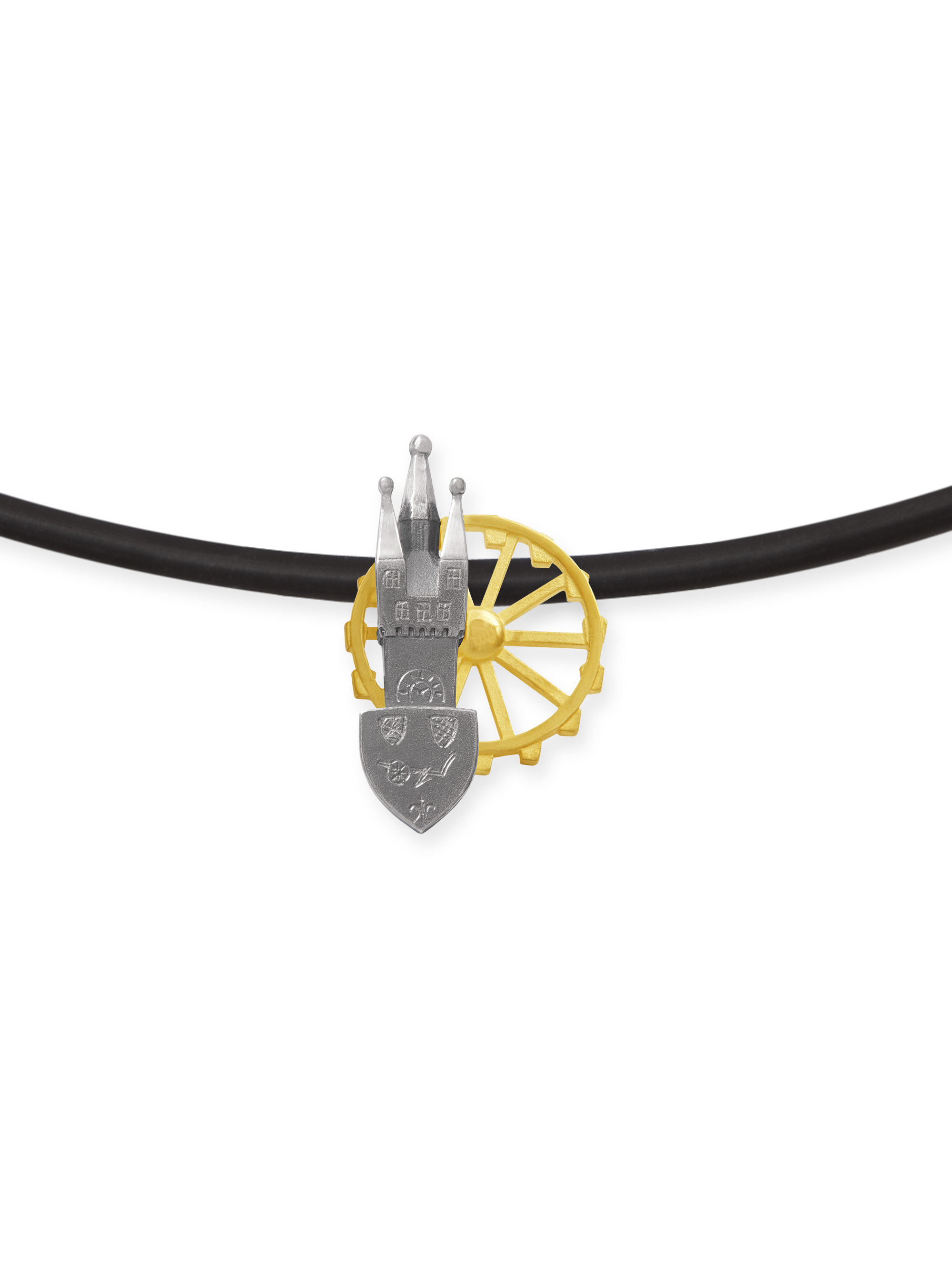 LESER Anhaenger- Stadtschmuck Riesenrad Straubing Gelbgold Silber