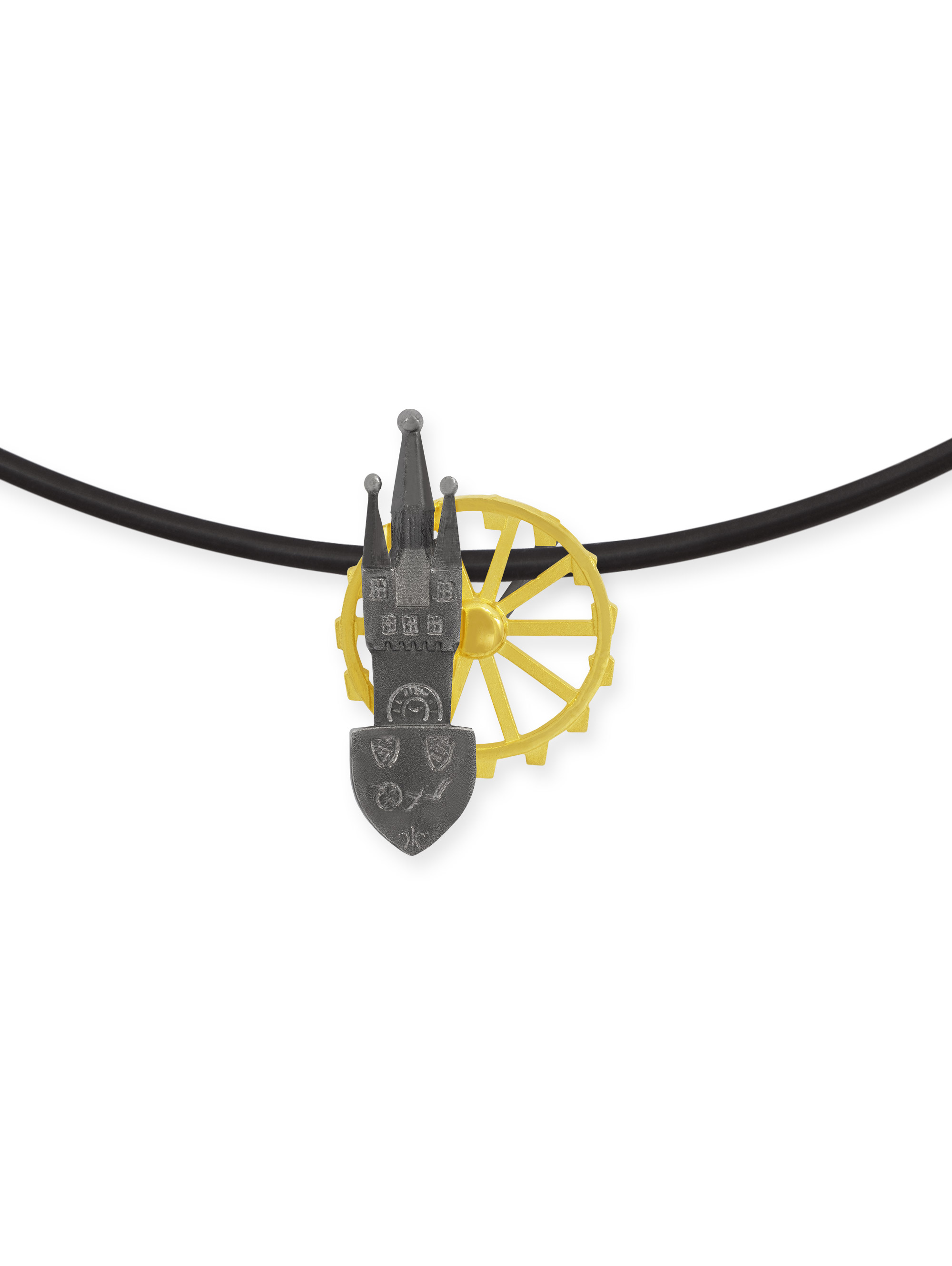 LESER Anhaenger- Stadtschmuck Riesenrad Straubing Gelbgold Silber