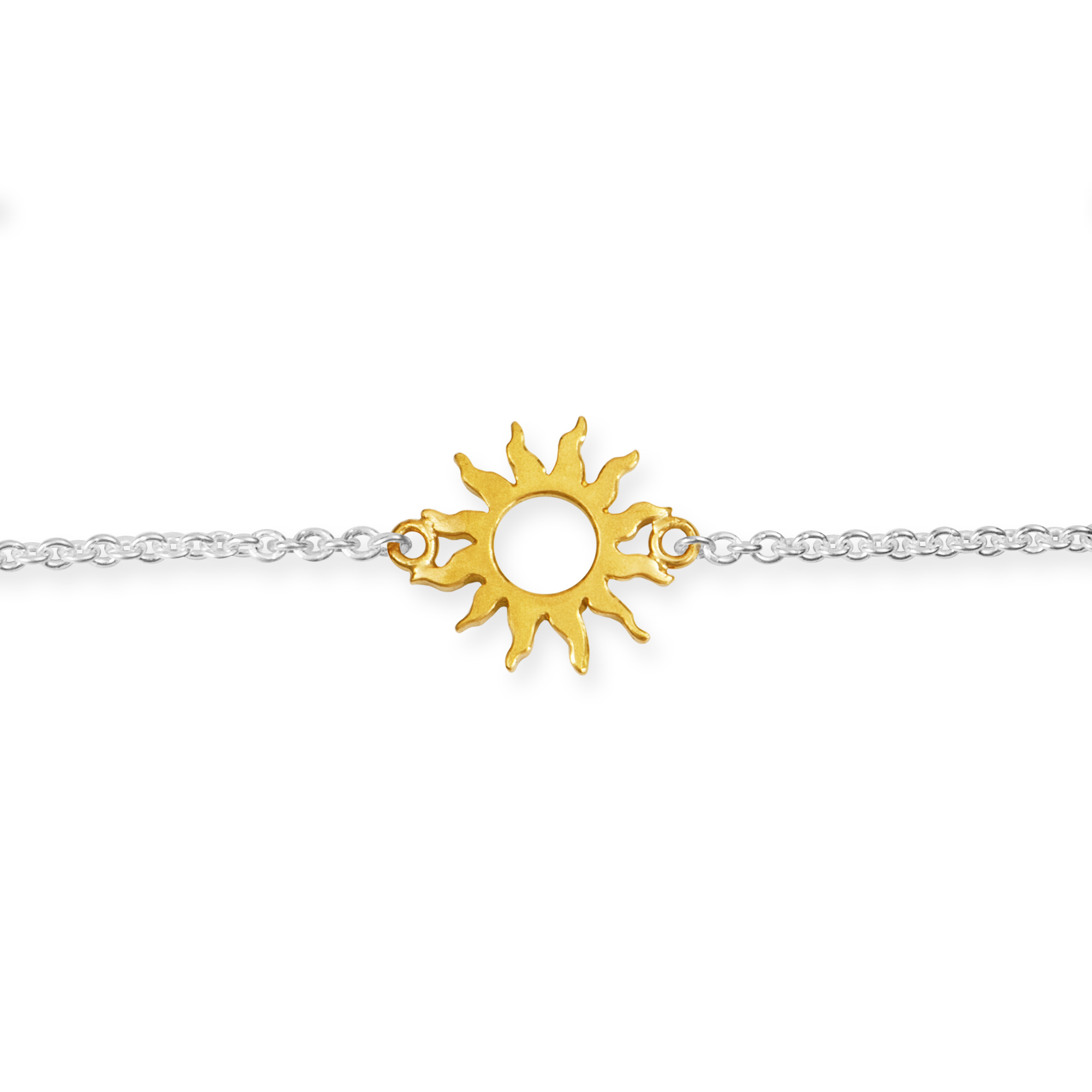 LESER Sonne Mond Strand-Sonne-Armband-750 Gelbgold mit 925 Silber