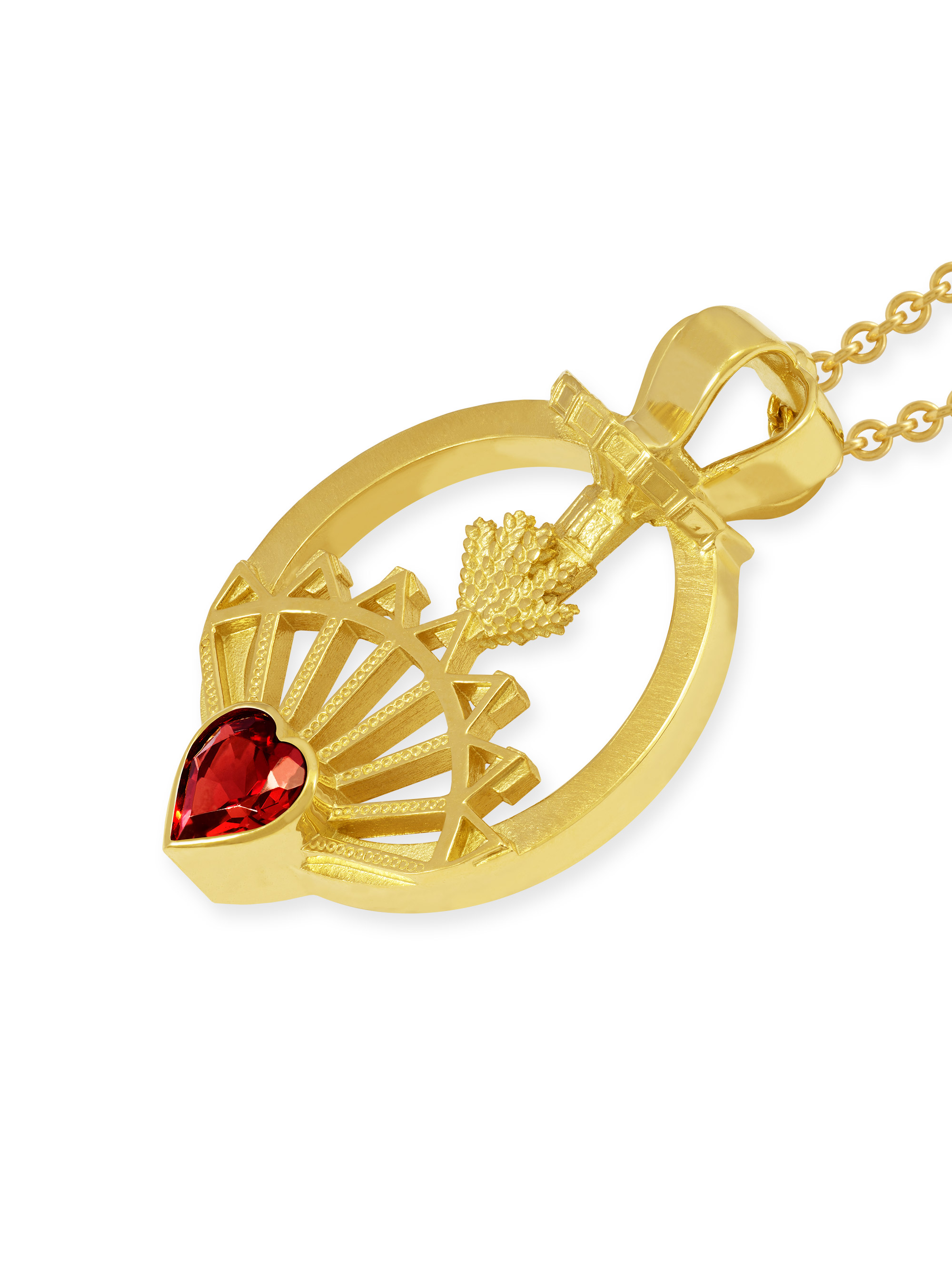 LESER Anhaenger- Stadtschmuck Straubing Volksfest Granat 750 Gelbgold