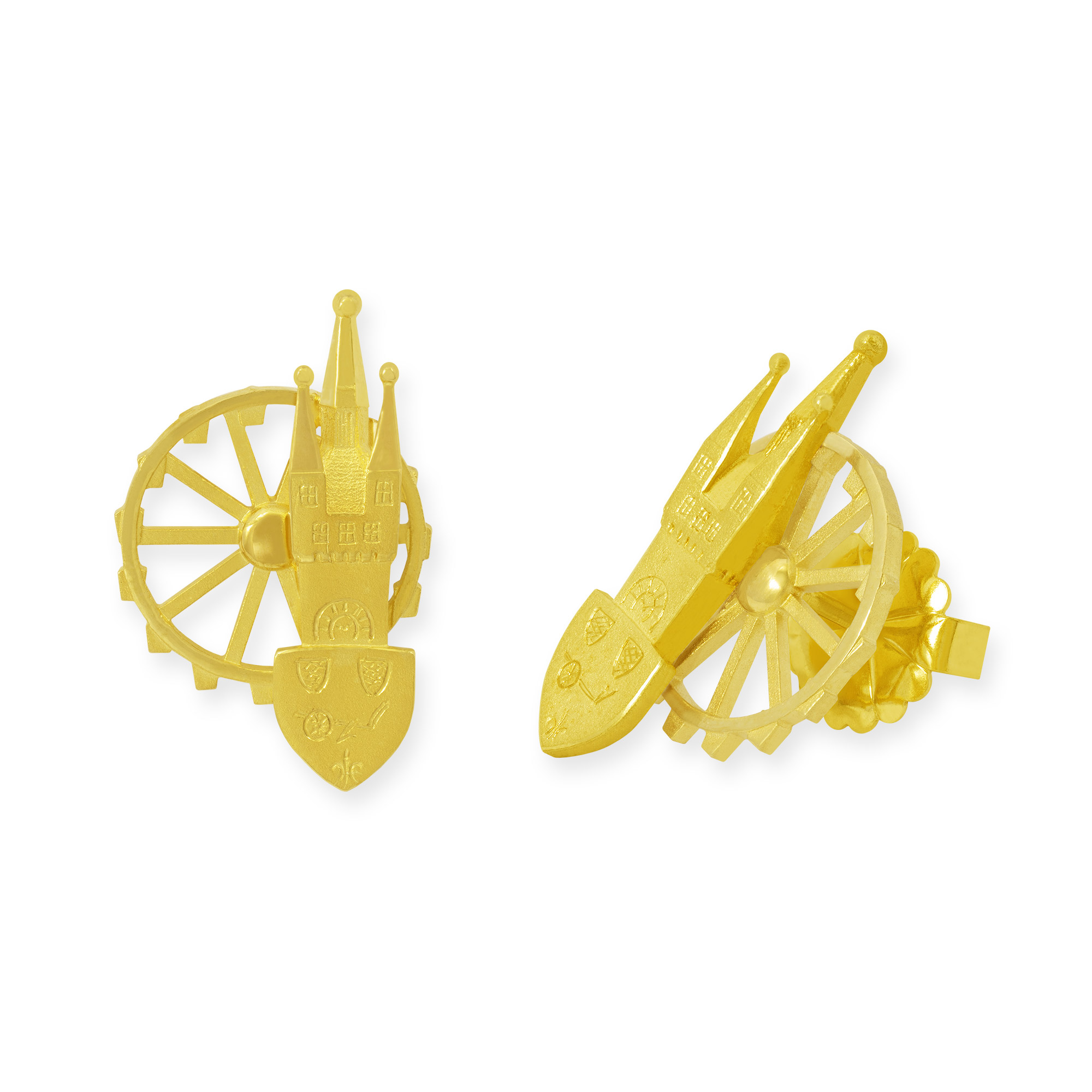 LESER Ohrstecker- Stadtschmuck Riesenrad Straubing Gelbgold