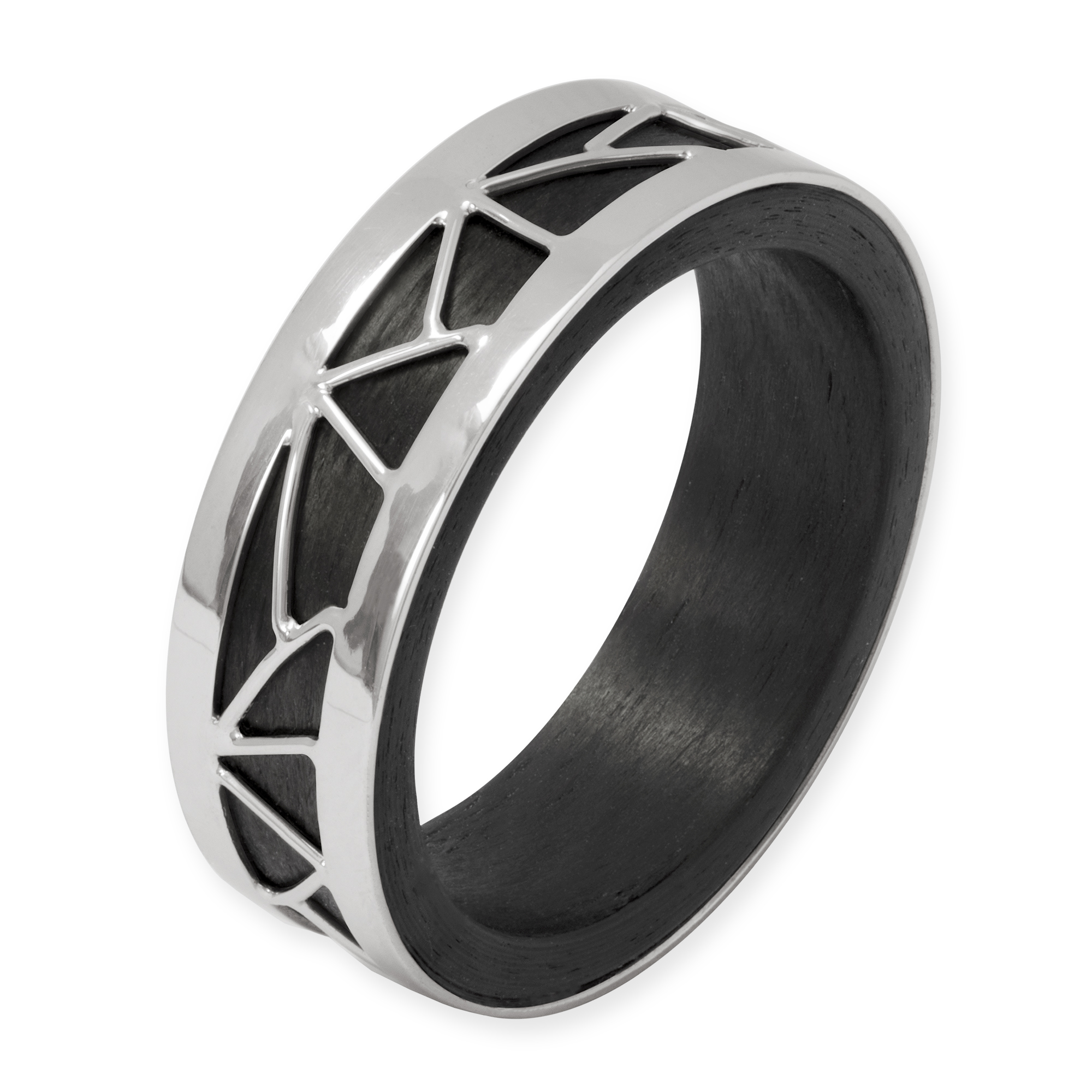 LESER Ring-Maennerschmuck-Spiderweb-Carbon-750WG LESER Ring-Maennerschmuck-Spiderweb-Carbon-750WG