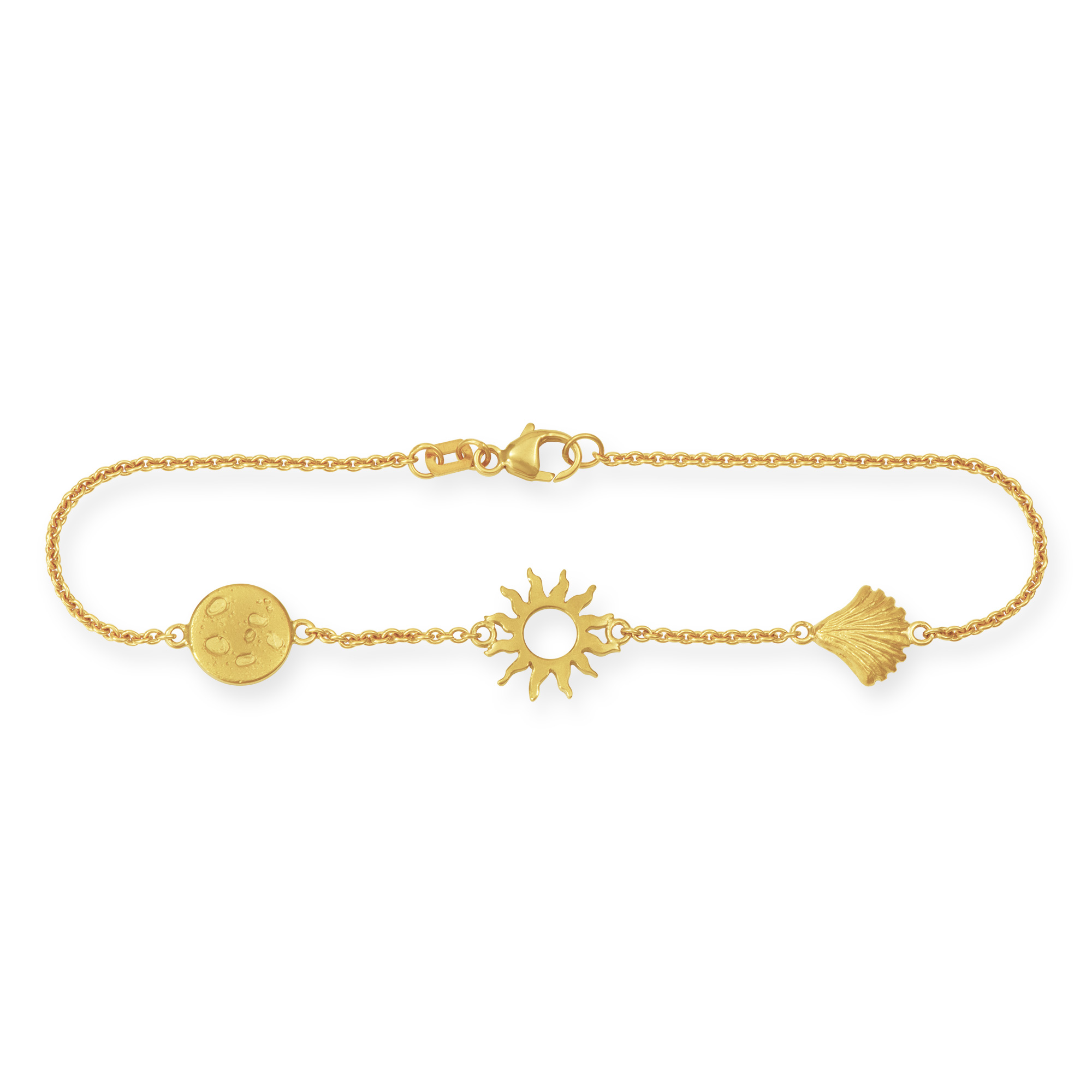 LESER Sonne Mond Strand-Armband-750 Gelbgold LESER Sonne Mond Strand-Armband-750 Gelbgold