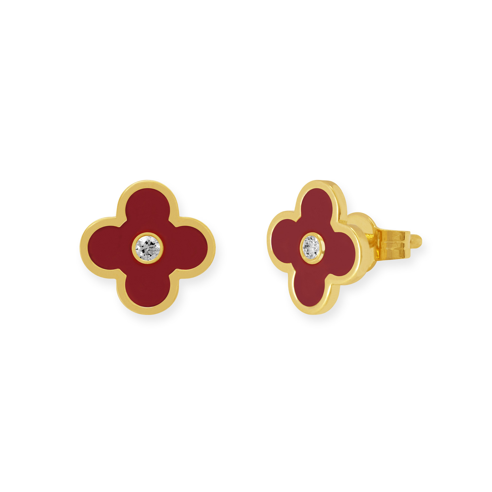 Ohrstecker mit roten Blumen Ohrstecker mit roten Blumen