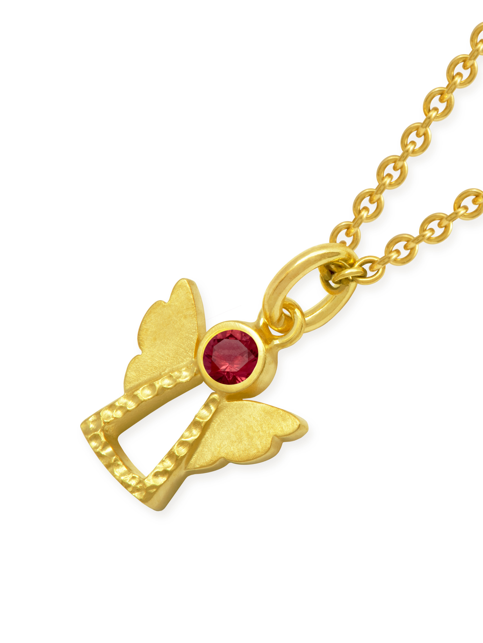 LESER Anhaenger- Engel 750 Gelbgold-Hammerschlag-Rubin-120631 LESER Anhaenger- Engel 750 Gelbgold-Hammerschlag-Rubin-120631