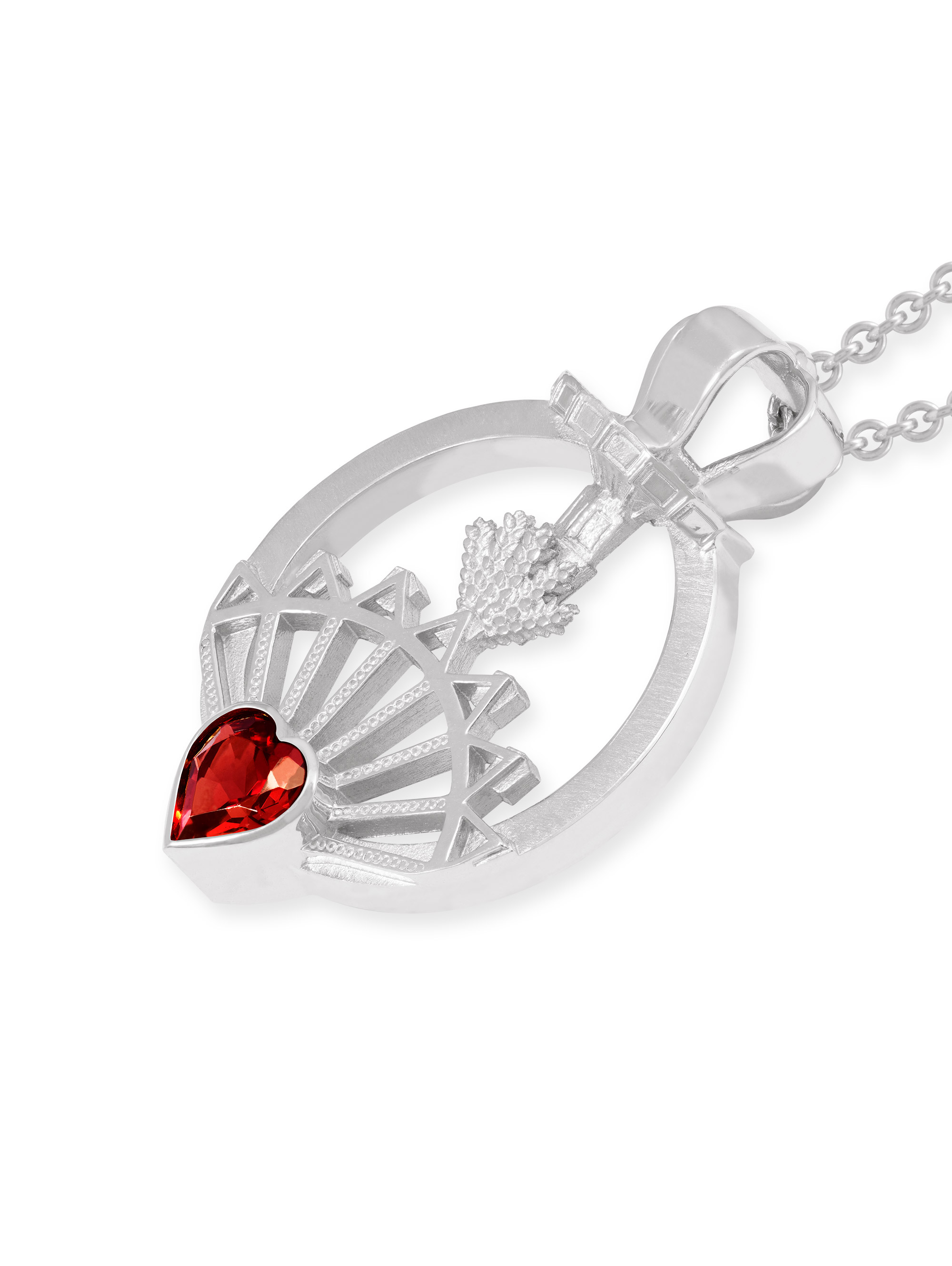 LESER Anhaenger- Stadtschmuck Straubing Volksfest Granat 750 Weissgold