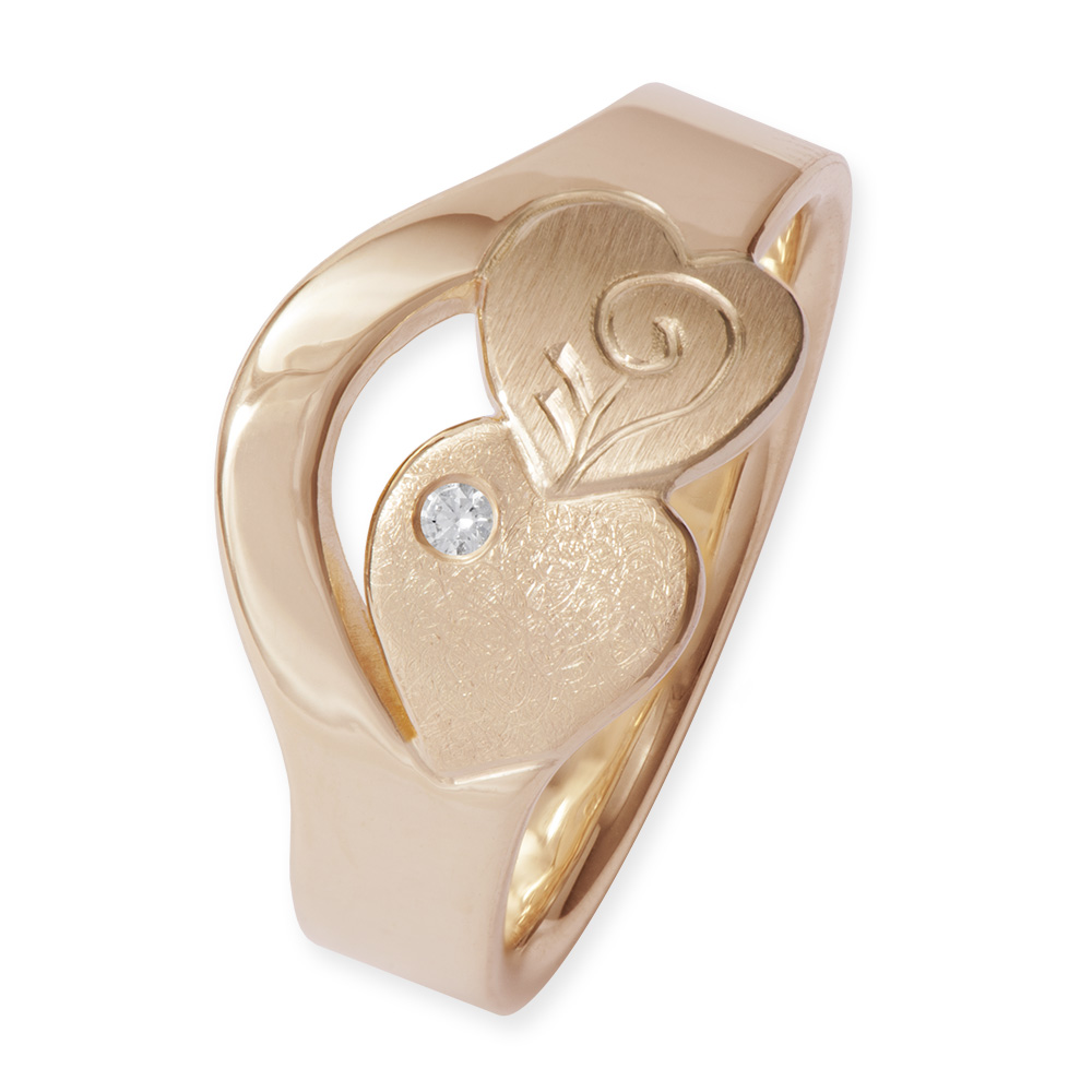 doppelherz-kringel_750Rosegold_Brilli_109099 Ring Flowerpower Herzen