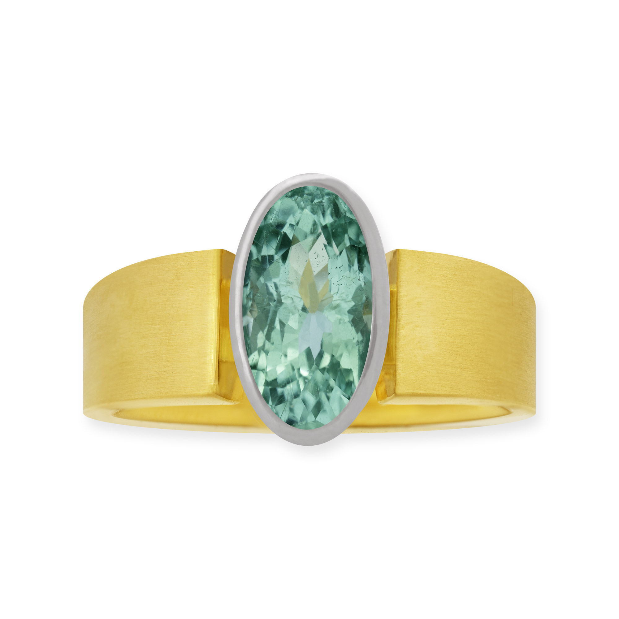 LESER Ring-Gelbgold-Weißgold-Paraiba-123957