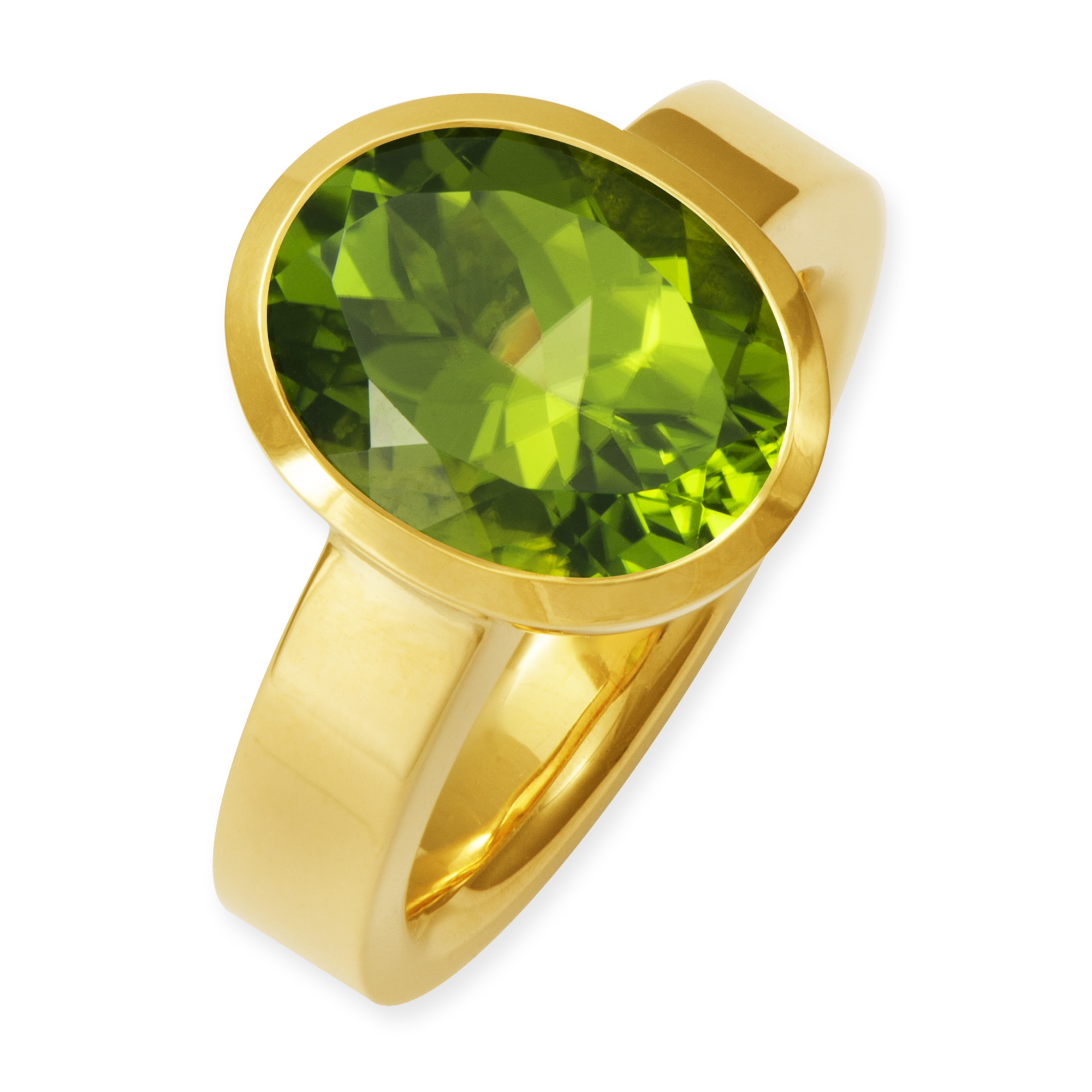 LESER Ring-Peridot 750 Gelbgold