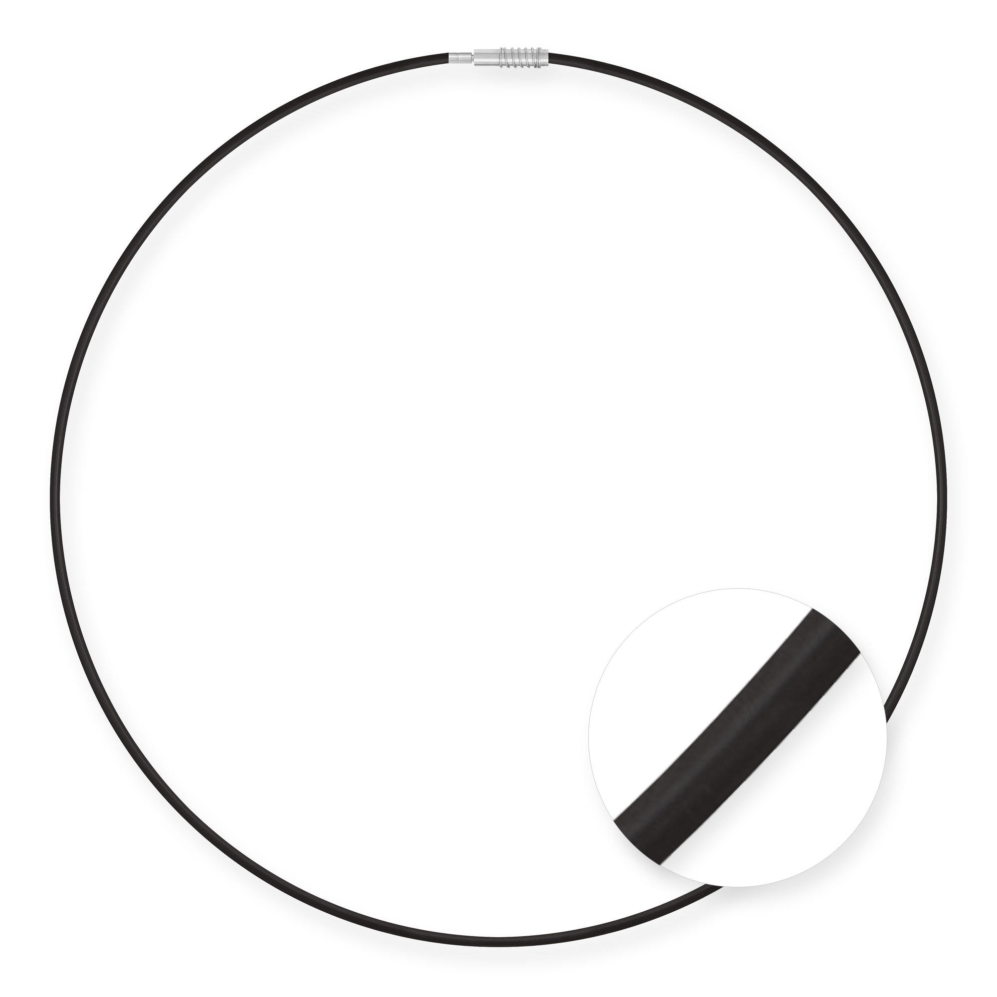 LESER Silikonreif schwarz 1,5 mm mit Edelstahl Steckverschluss