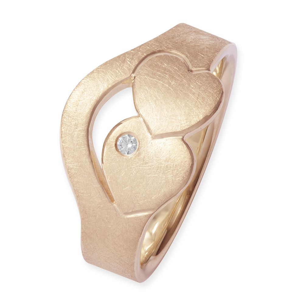 doppelherz_750Rosegold_Brilli_109096 Ring Flowerpower Herzen