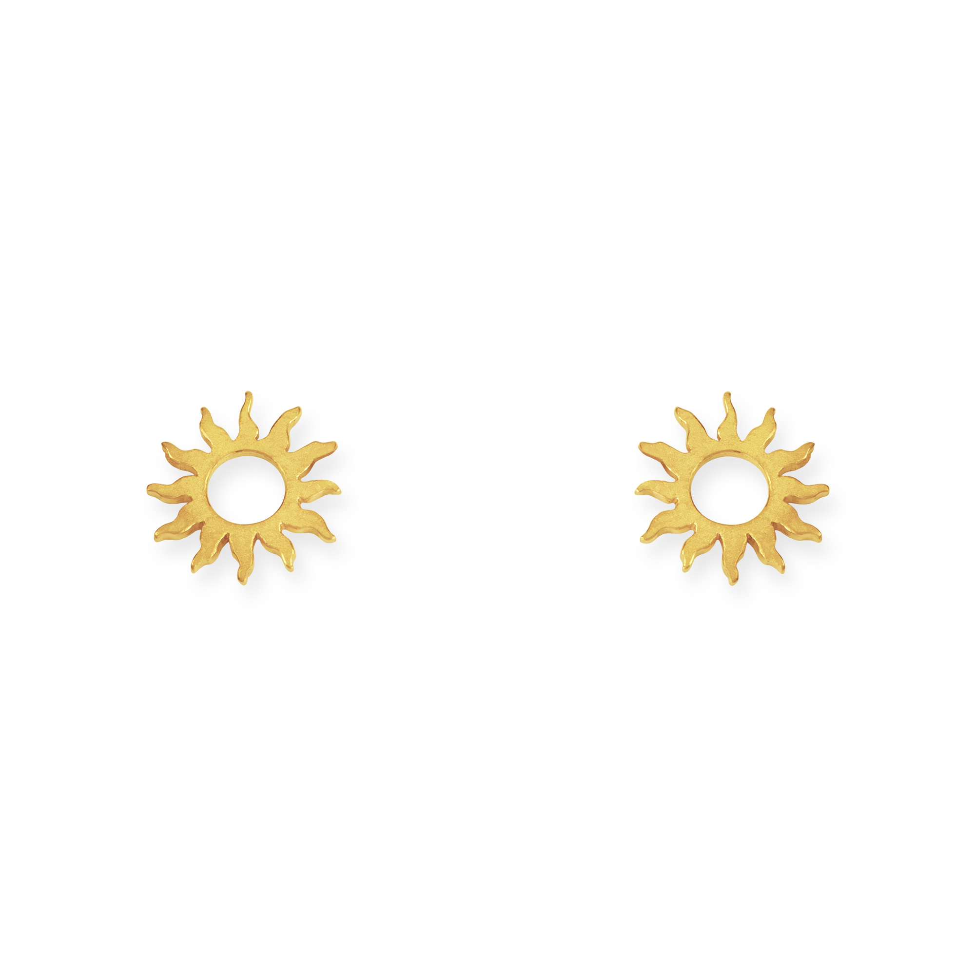 LESER Sonne Mond Strand-Sonne-Ohrstecker-750 Gelbgold